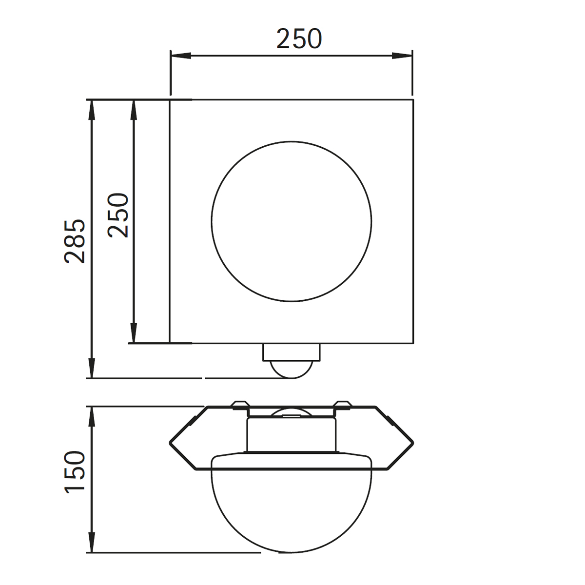 Albert Leuchten 69611/2 Außenwandleuchte, mit Bewegungsmelder