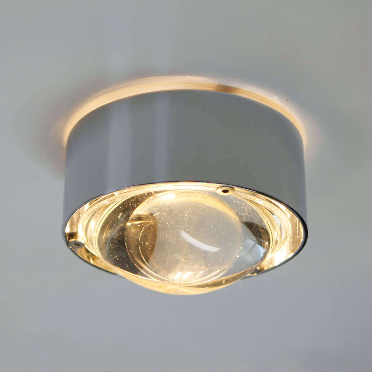 Top Light Puk Mini One LED Deckenleuchte, Gehäuse, Chrom, mit Linse klar