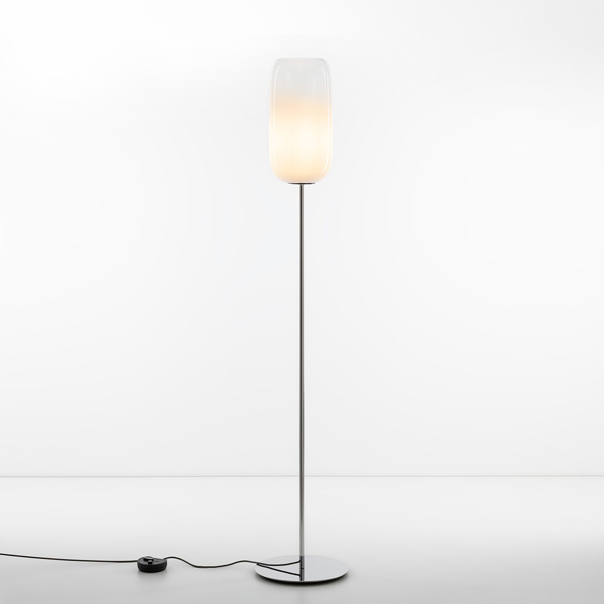 Artemide Gople Lamp Terra, Aluminium, Schirm: weiß, ON