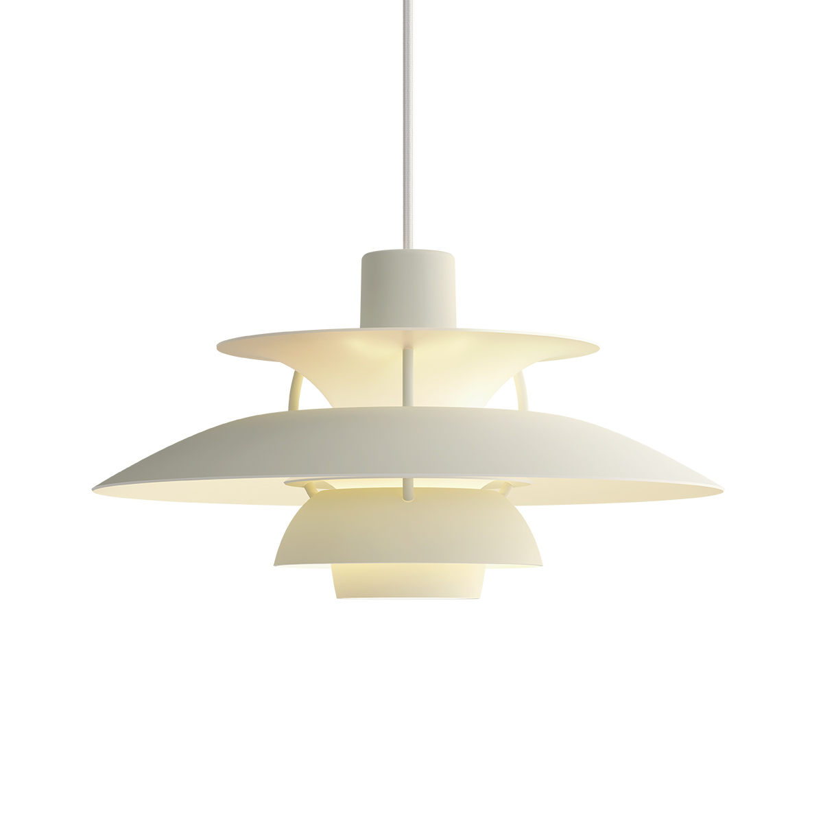 Louis Poulsen PH 5 Mini Monochrome Pendelleuchte, Pale pewter