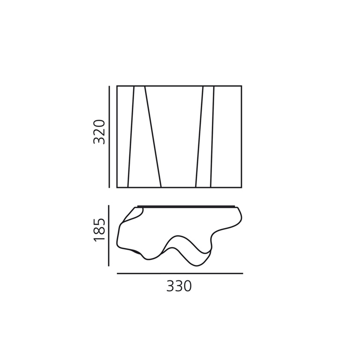 Artemide Design Logico Parete, Maßzeichnung