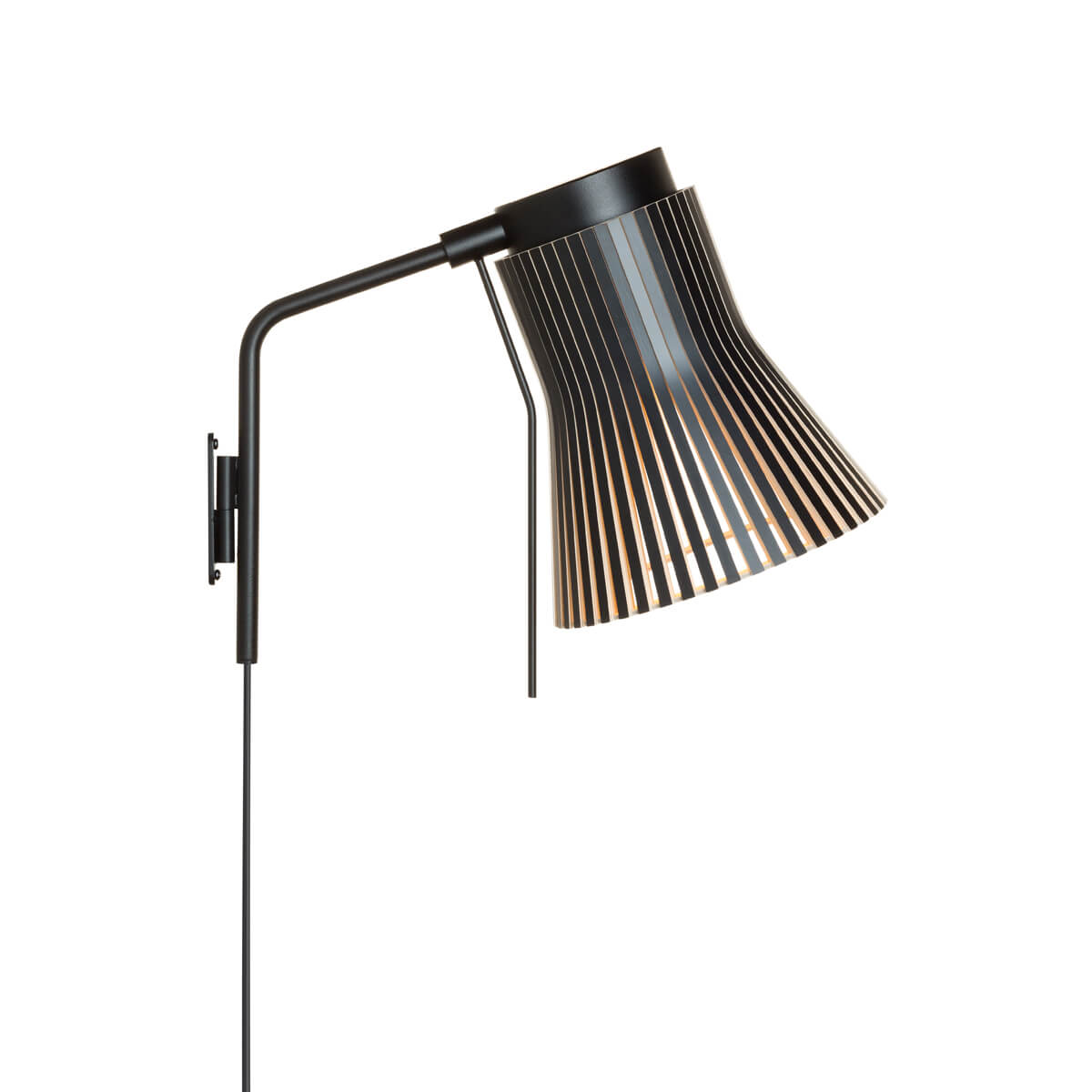 Secto Design Petite 4630 Wandleuchte, schwarz, Schirm: schwarz laminiert