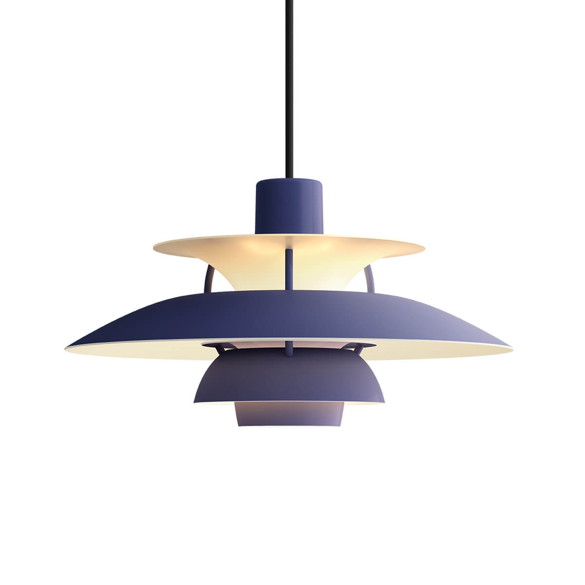 Louis Poulsen PH 5 Mini Monochrome Pendelleuchte, Dusty indigo