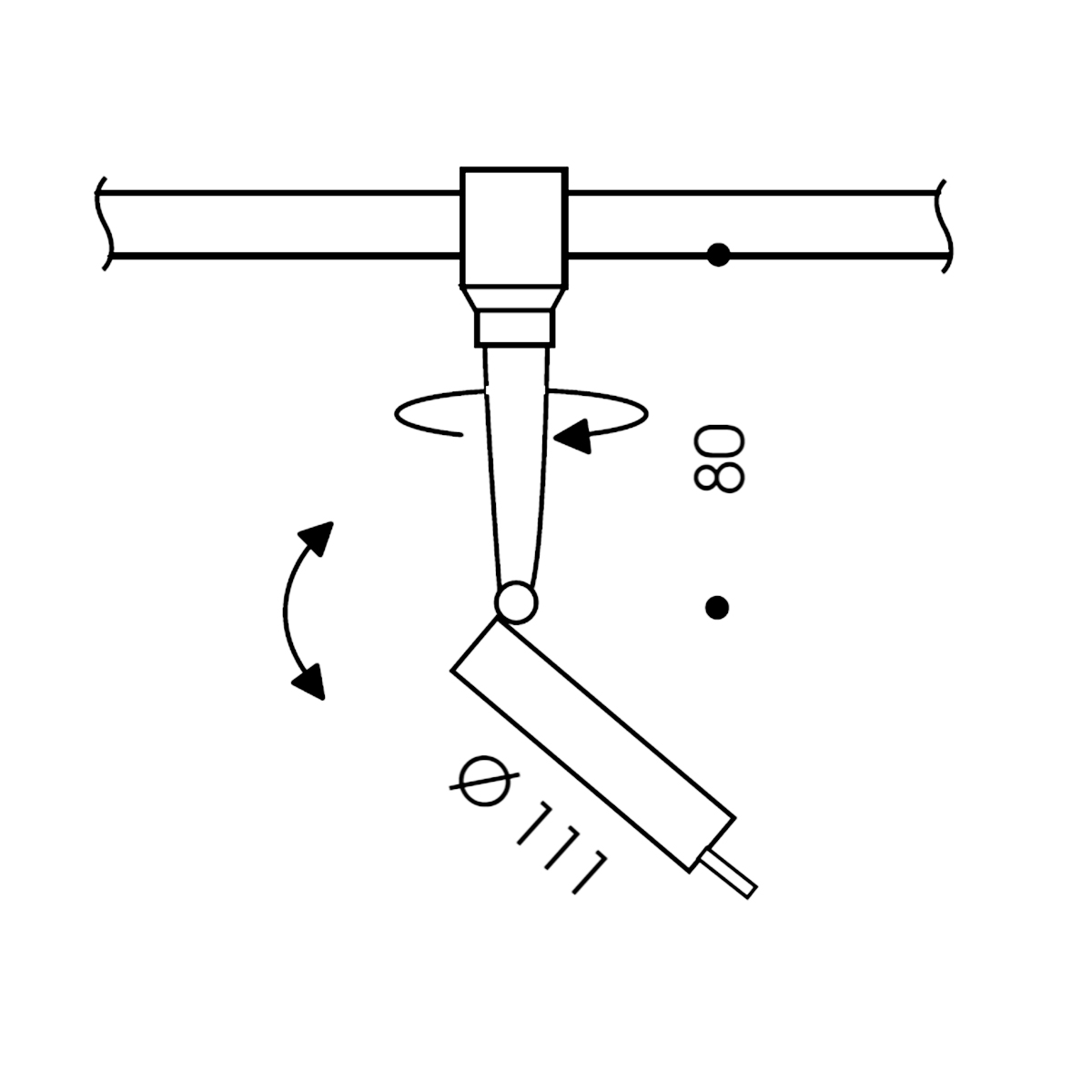 Oligo CHECK-IN Ice Systemstrahler, Abmessungen