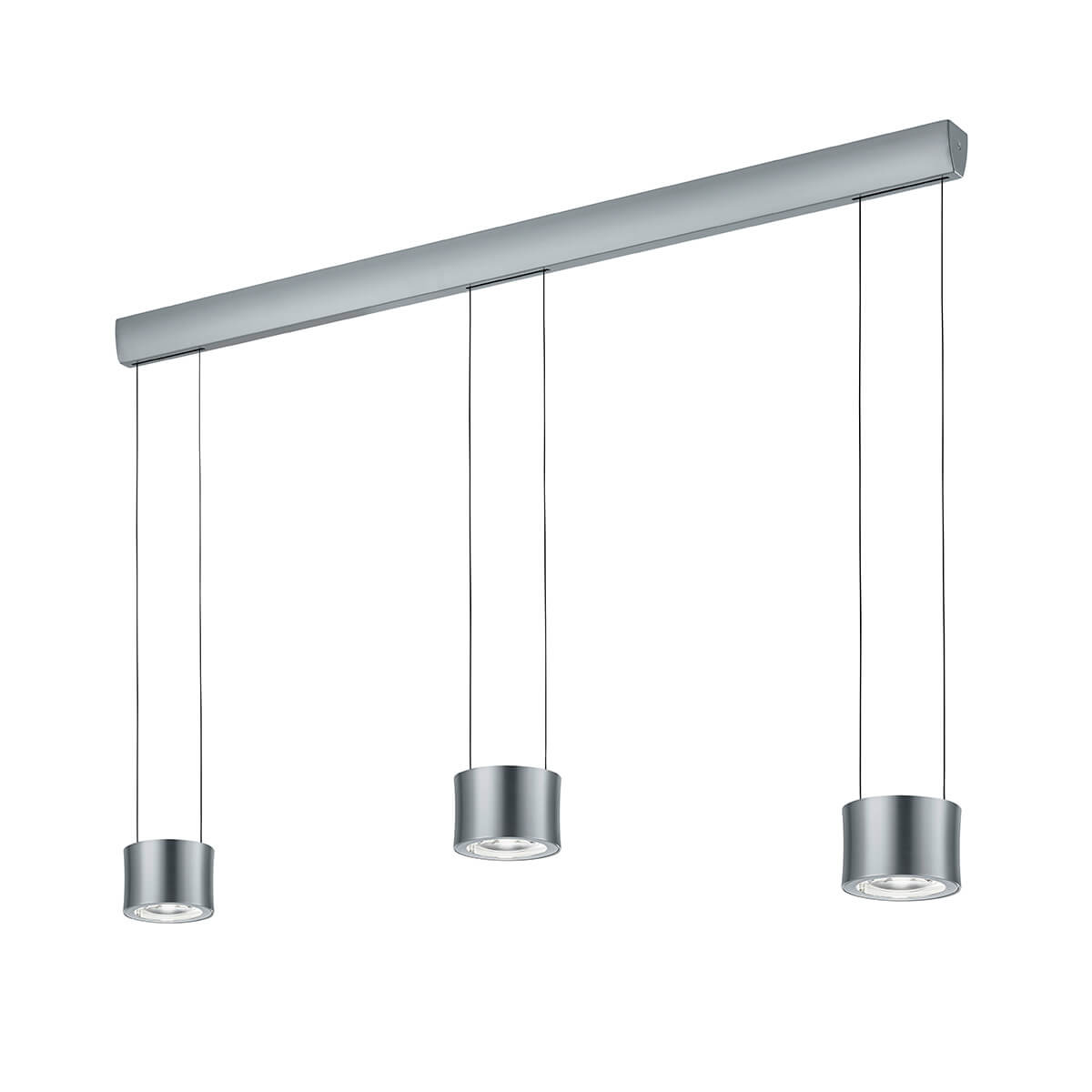 Bankamp Impulse LED Pendelleuchte, 3-flg., Nickel matt / Chrom