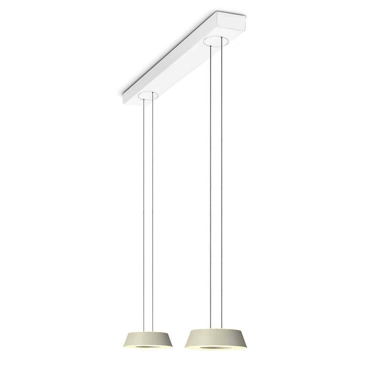 Oligo Glance LED Pendelleuchte, 2-flg., unsichtbare Höhenverstellung, cashmere