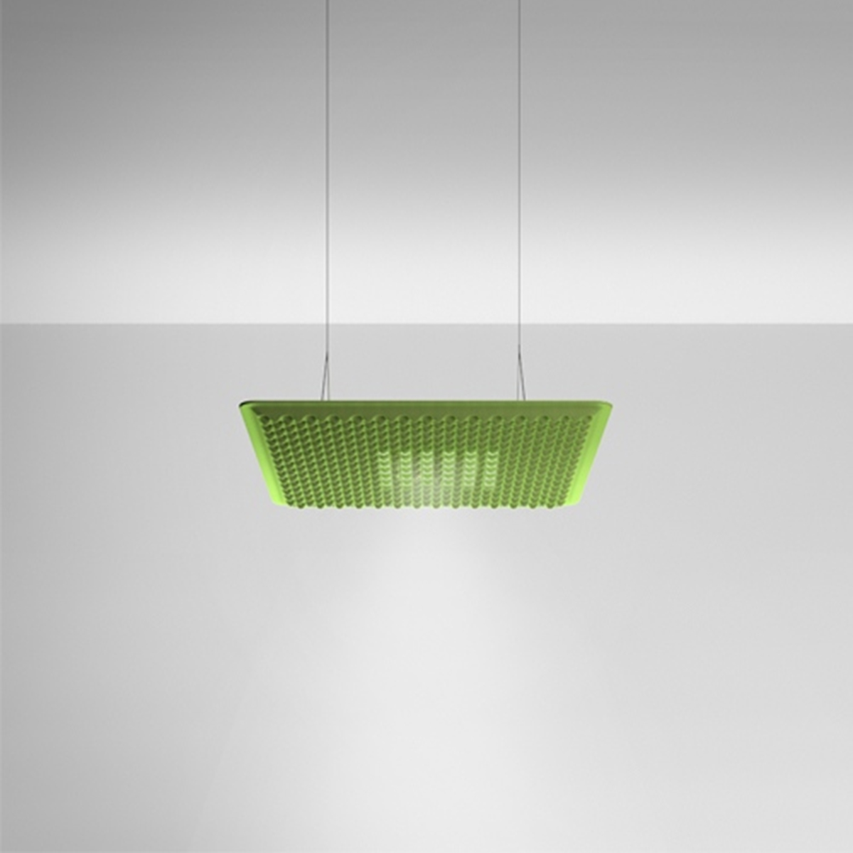Artemide Architectural Eggboard Matrix LED Pendelleuchte, Direkt / Indirekt, 80 x 80 cm, grün