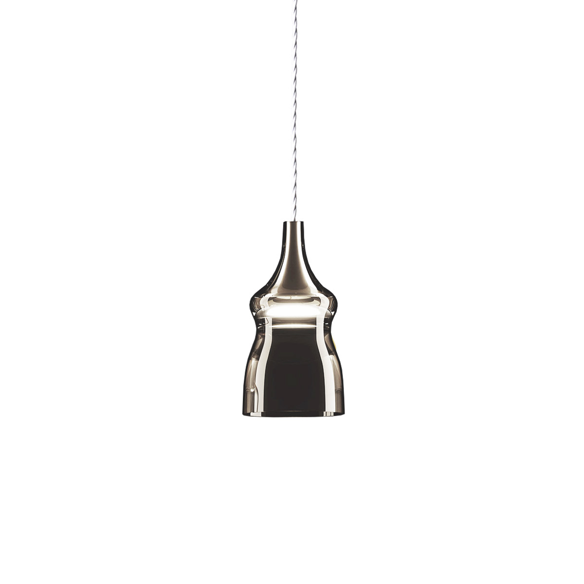 Lodes Nostalgia Glas Small Pendelleuchte 1-flg. Chrom - Rauchglas