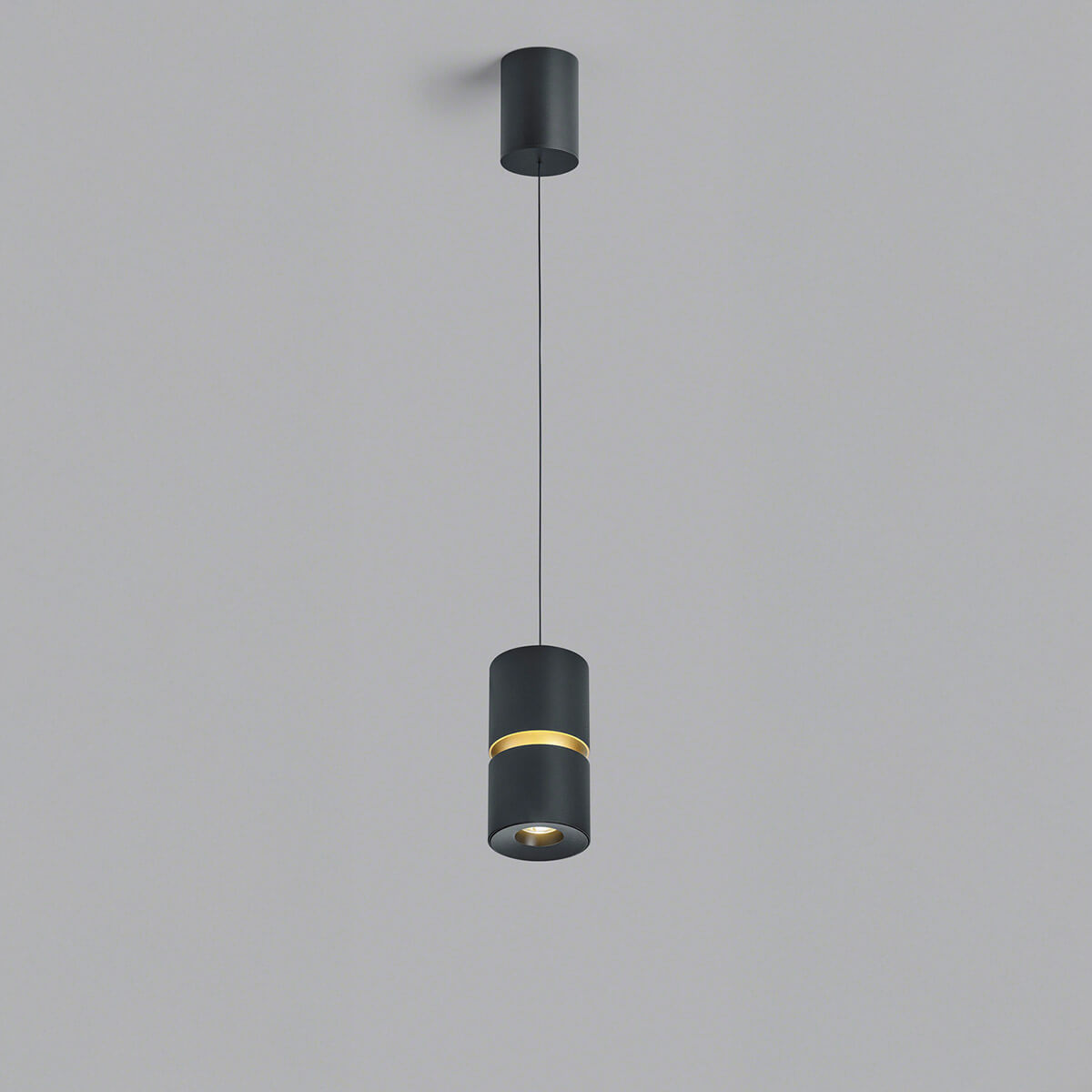 Helestra Rok LED Pendelleuchte, schwarz matt / Gold