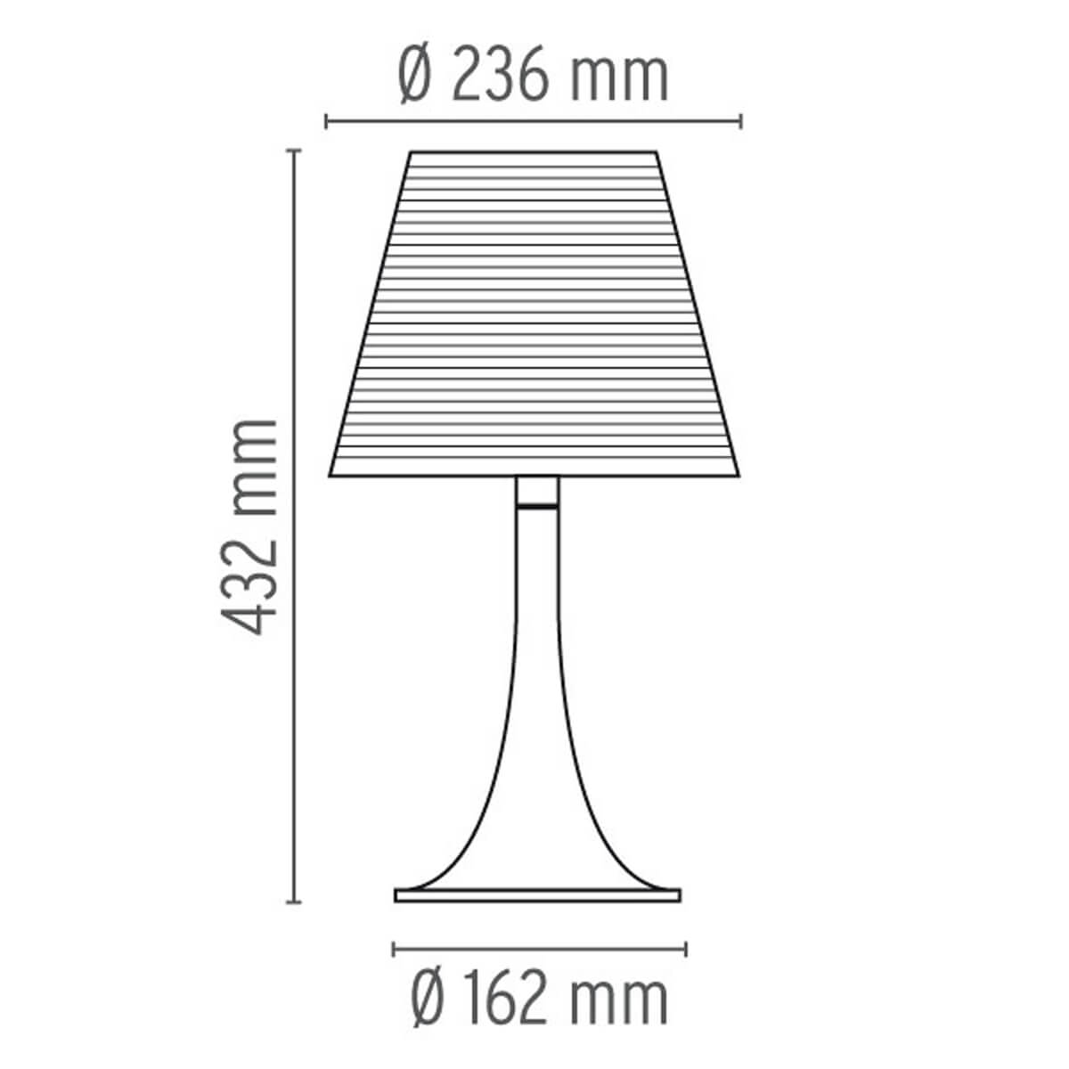 Flos Miss K Tischleuchte, Maßzeichnung