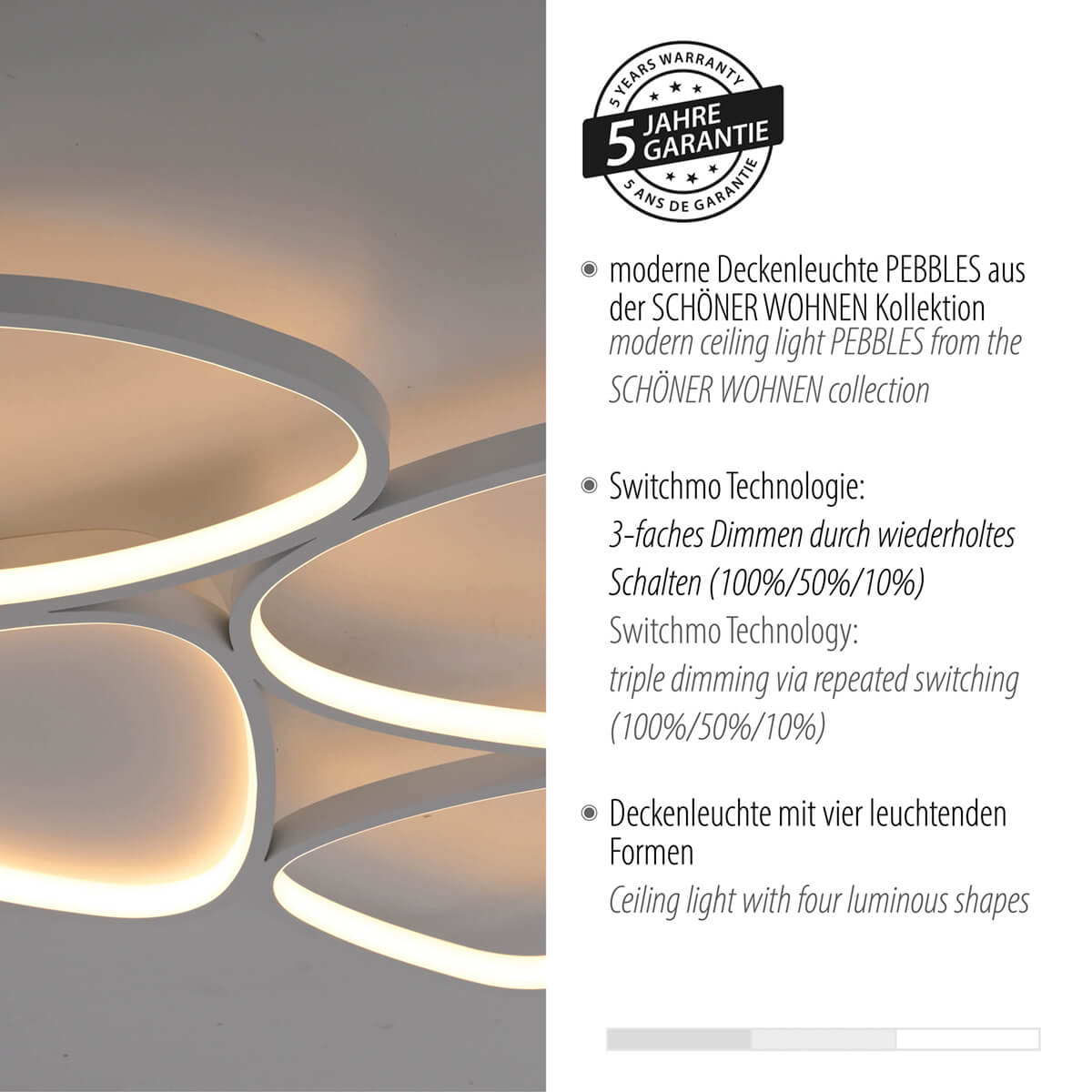 Pebbles 14038 LED Deckenleuchte