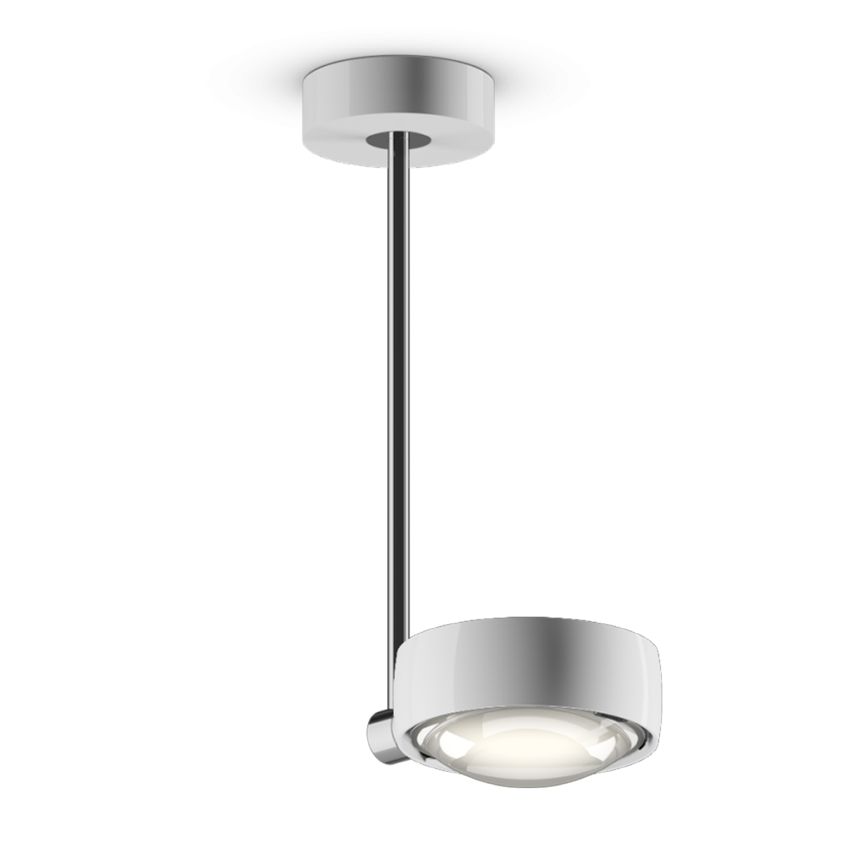 Occhio Sento E faro up LED Deckenleuchte, 2700 K, 30 cm, Chrom / weiß glänzend