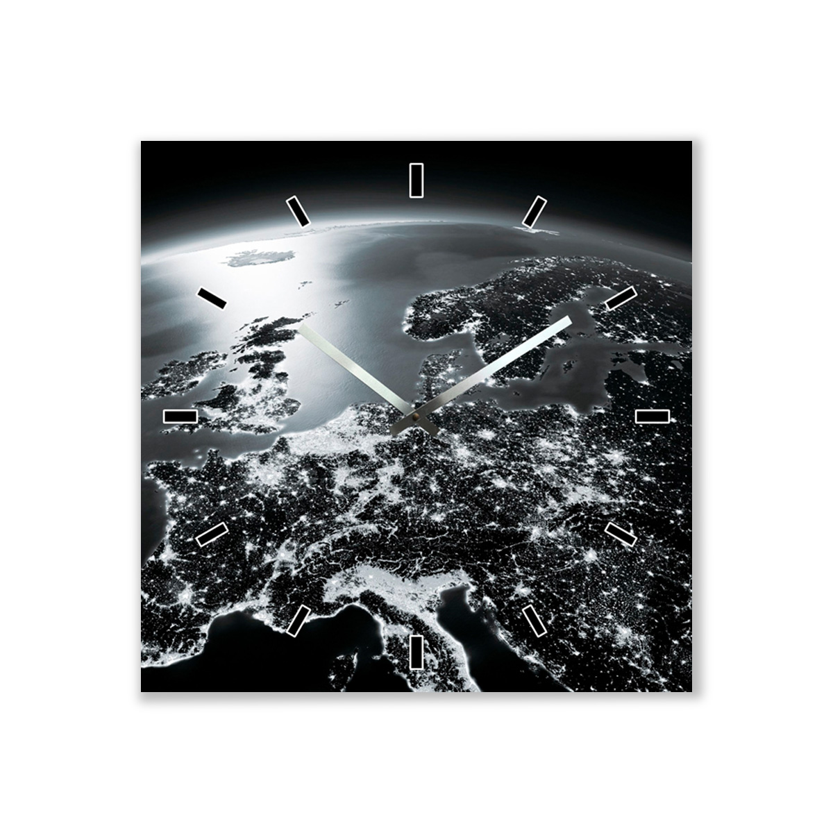 ImageLand Wanduhr Die Erde bei Nacht, 60 x 60 cm Wanduhr Die Erde bei Nacht