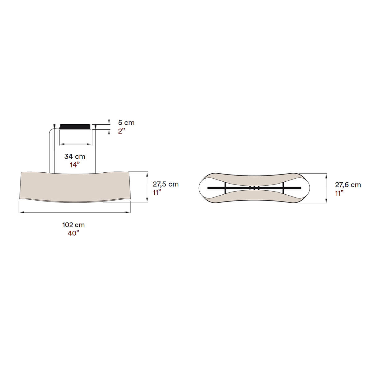 LZF Lamps New Wave LED Pendelleuchte, Maßzeichnung