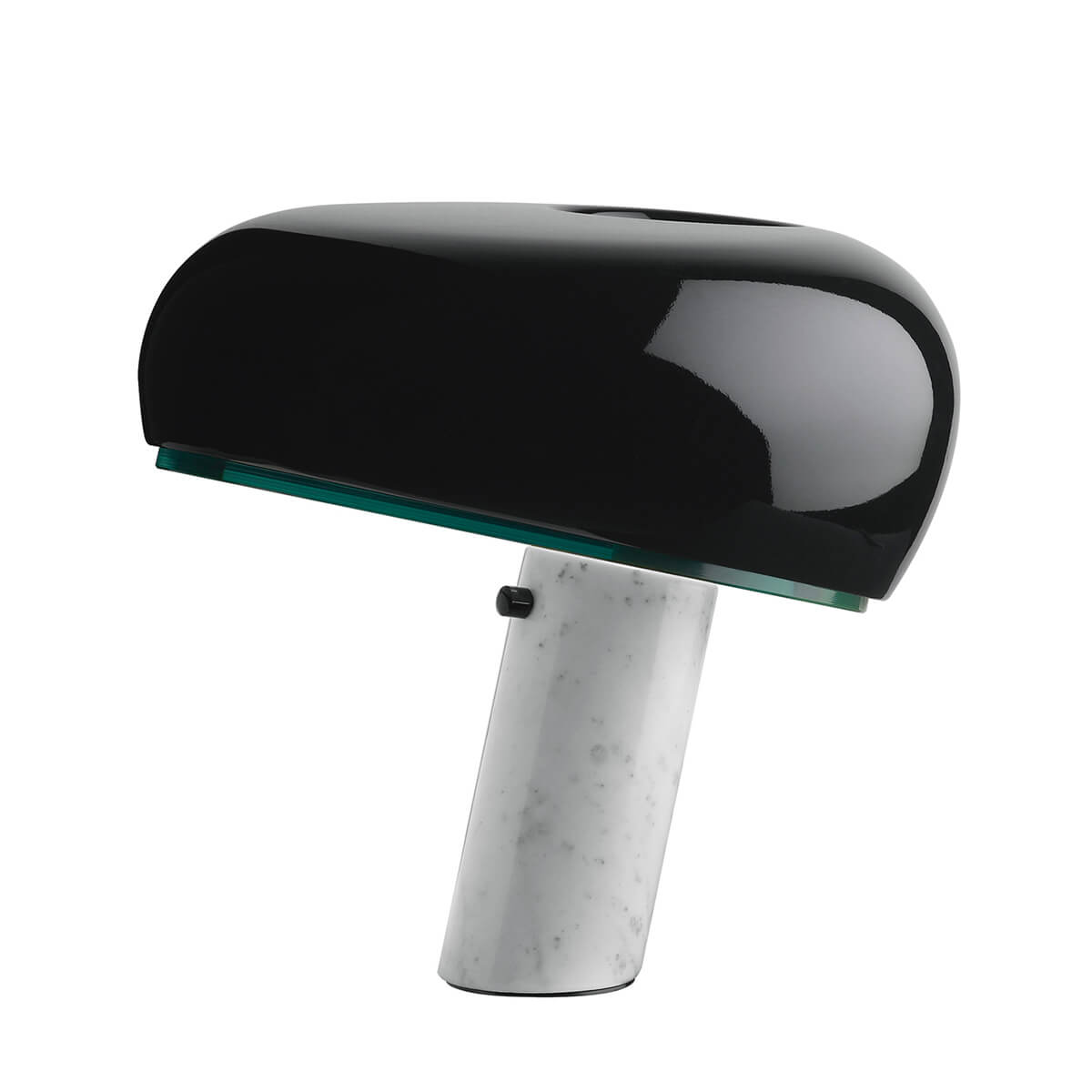 Flos Snoopy Tischleuchte, schwarz, Fuß: Marmor