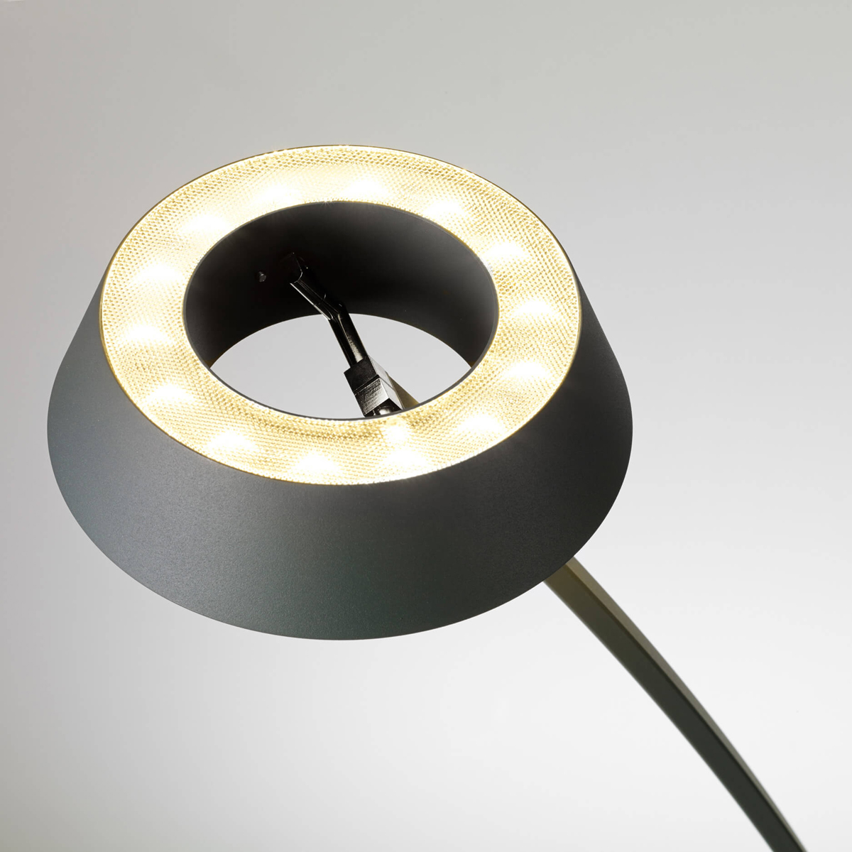 Oligo Glance LED Tischleuchte, gebogen, grau matt