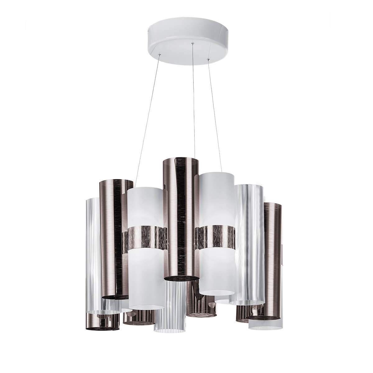 Slamp La Lollo LED Suspension Medium, pewter (Zinn/weiß)