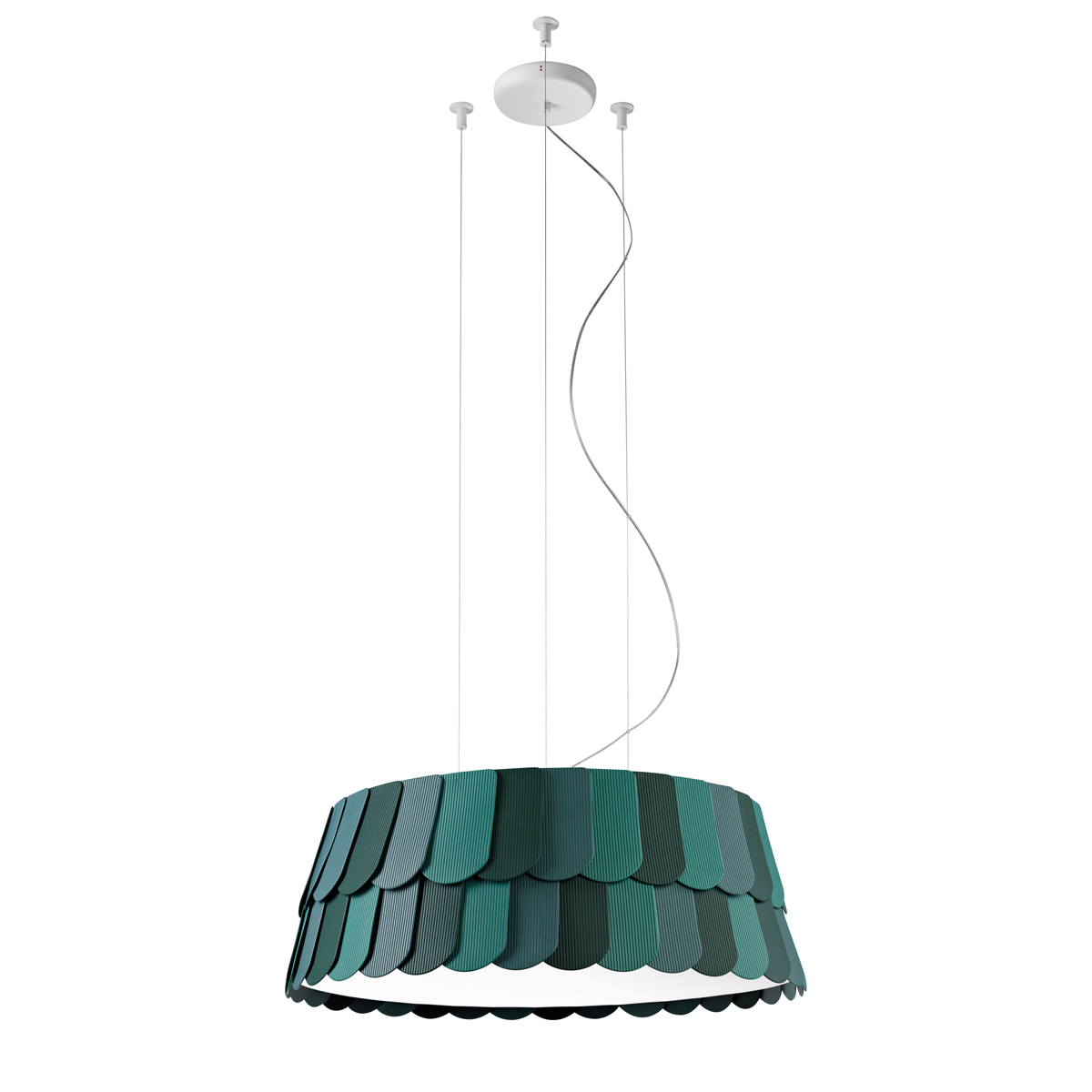 Fabbian Roofer Pendelleuchte zylindrisch, D. 59cm, grün (Produktansicht)