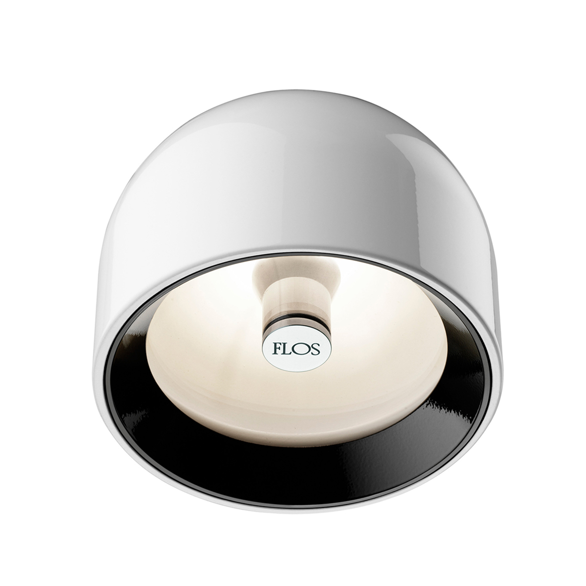 Flos Wan C/W Deckenleuchte, weiß, schwarzer Ring (inbegriffen, austauschbar)