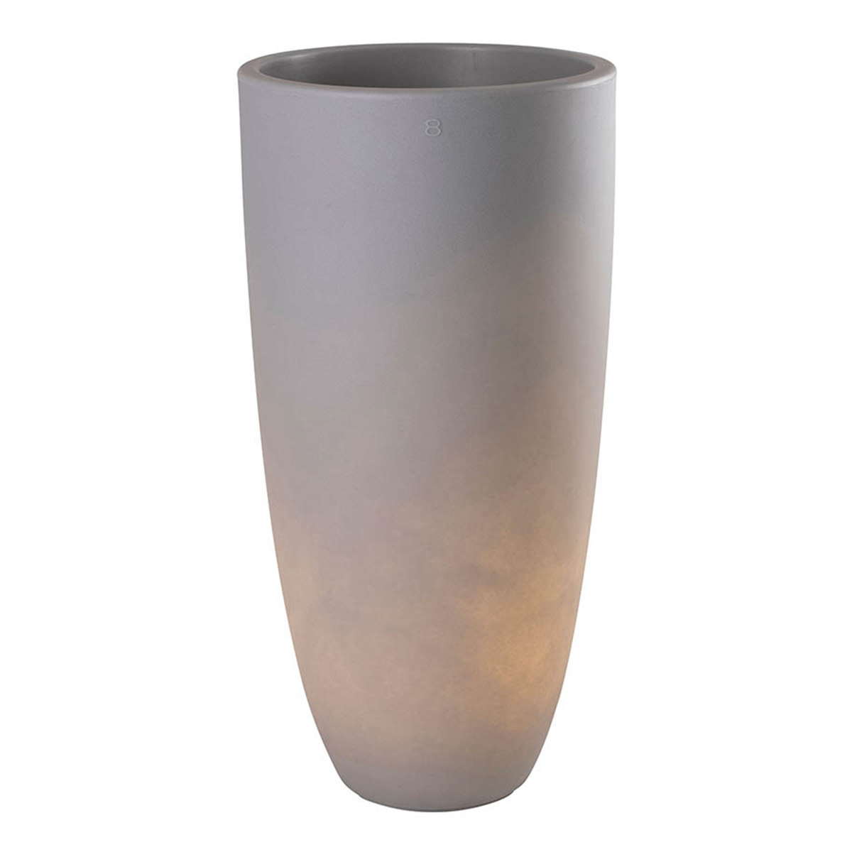 8 seasons design Shining Curvy Pot XL Dekoleuchte, grau (eingeschaltet)