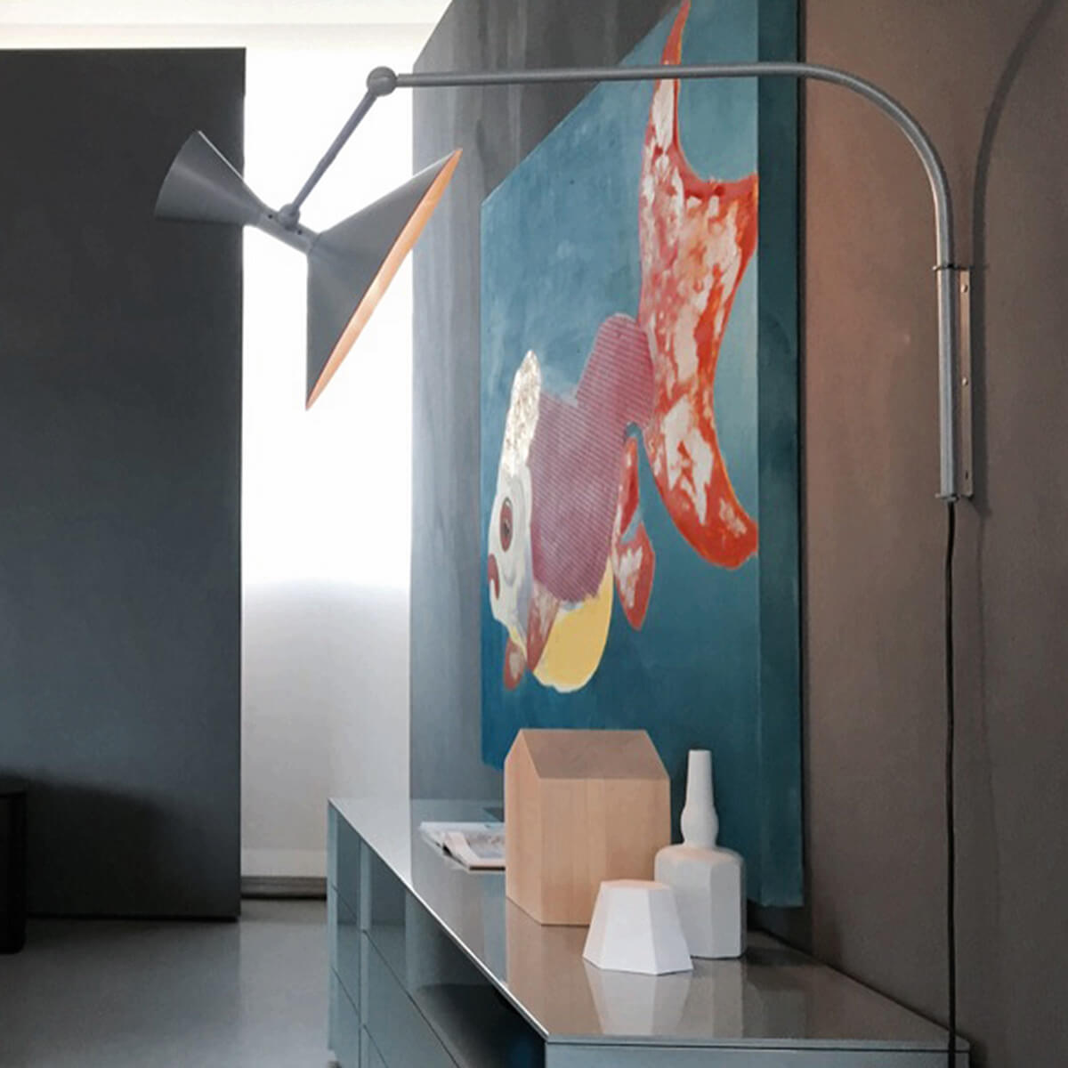 Nemo Lampe de Marseille Parete, grau matt