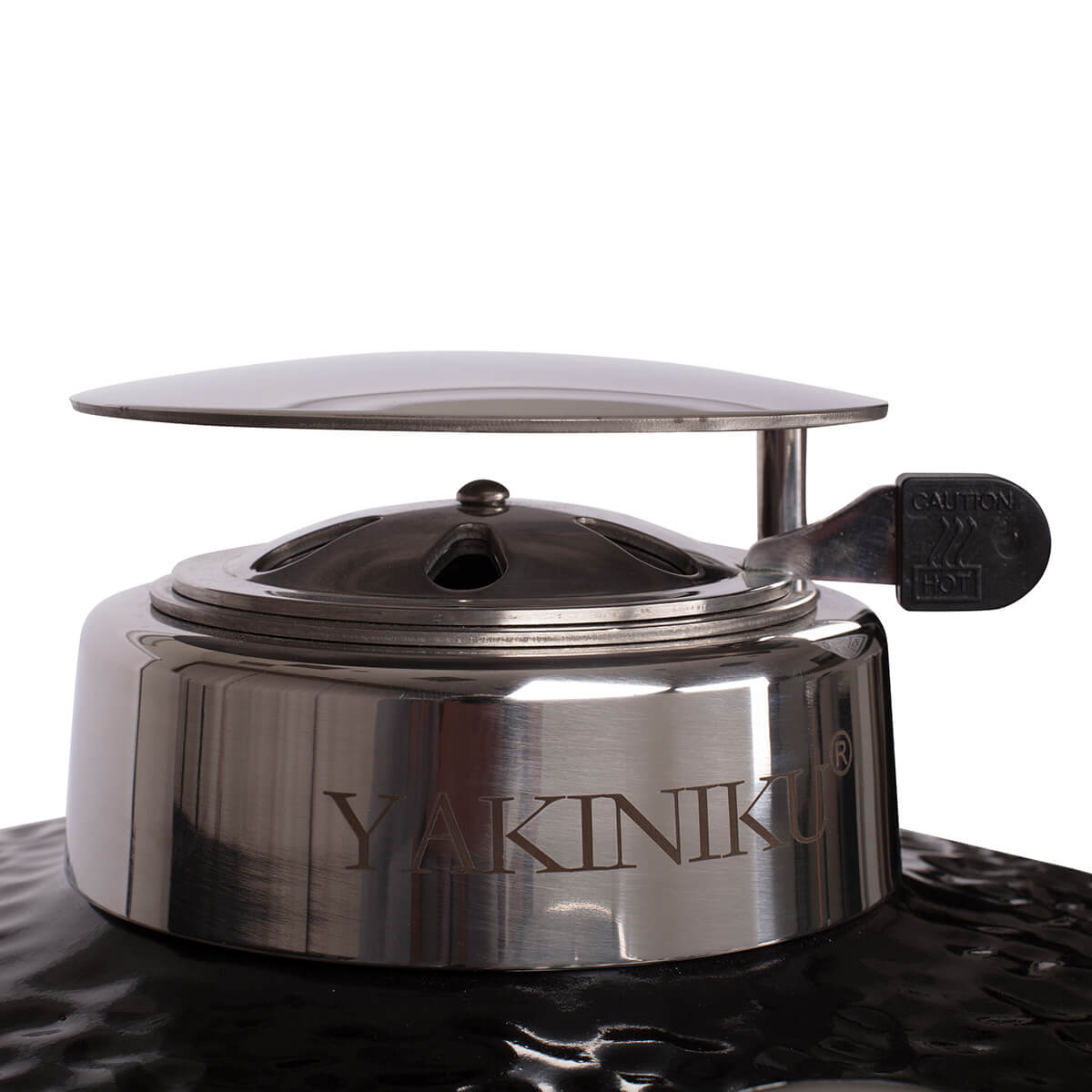 Yakiniku Kamado Grill inkl. Ständer, Seitentischen & Pro Set, Edelstahlrauchabzug mit Regenschutz