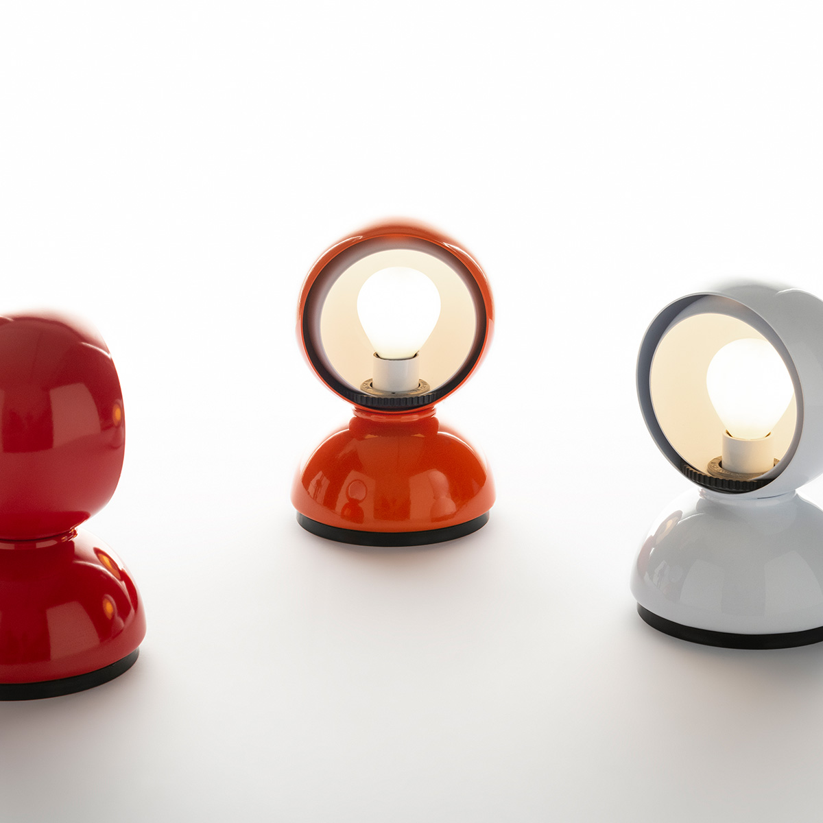 Artemide Eclisse Tavolo, rot, orange und weiß glänzend