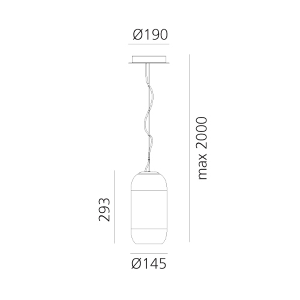 Artemide Design Gople Lamp Mini Sospensione, Maßzeichnung