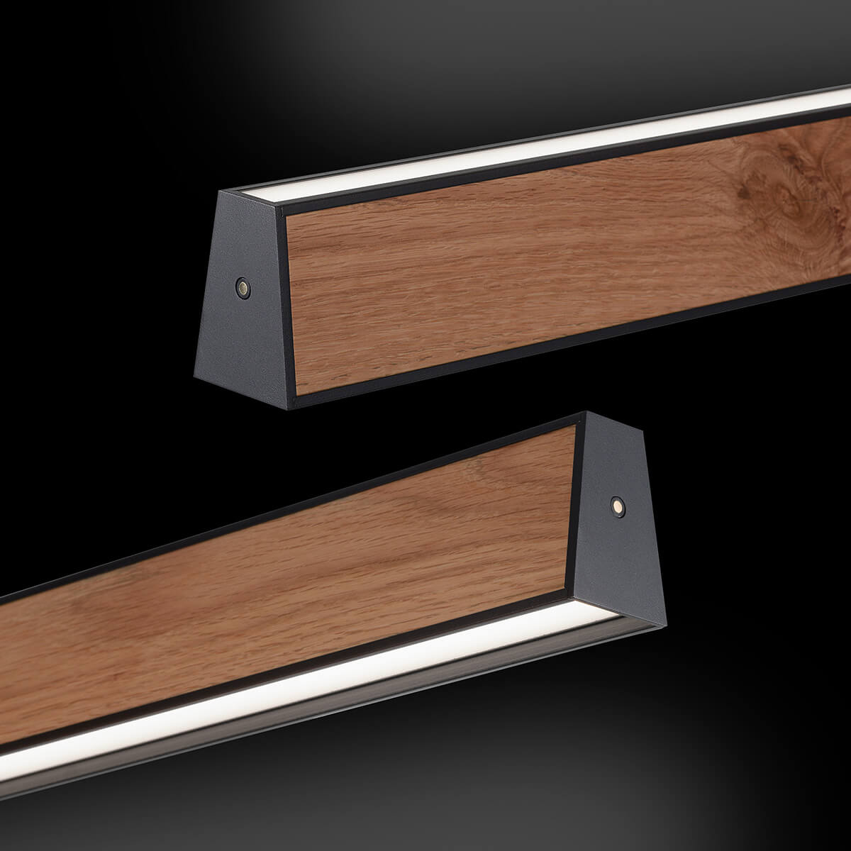 Neuhaus PURE E-Motion LED Pendelleuchte, schwarz / Eiche, Tastdimmer