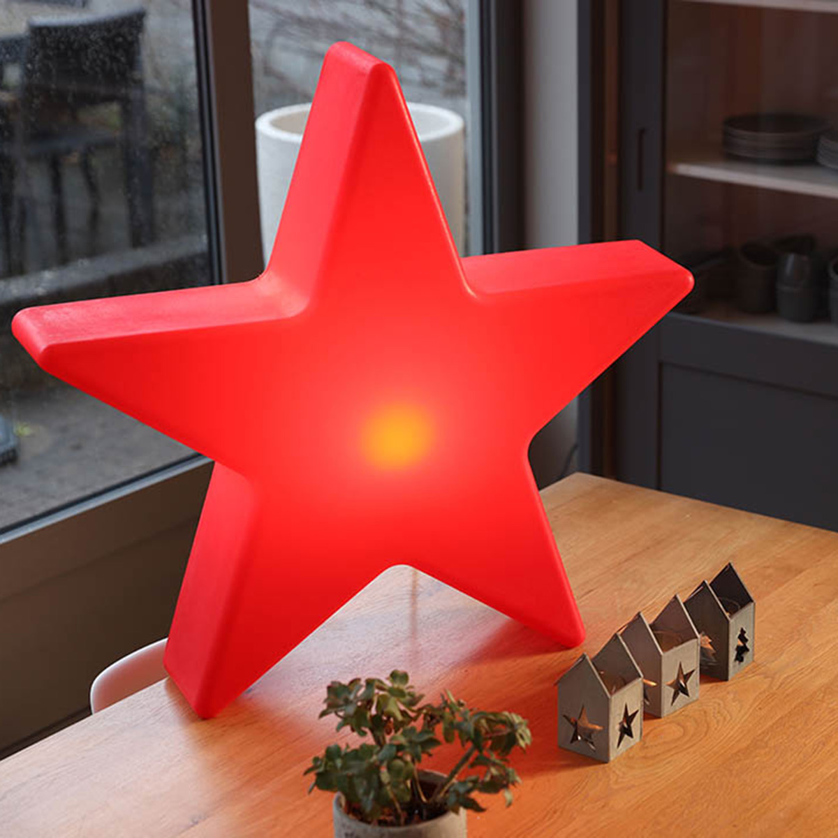 8 seasons design Shining Star Dekoleuchte, Höhe: 37 cm, rot