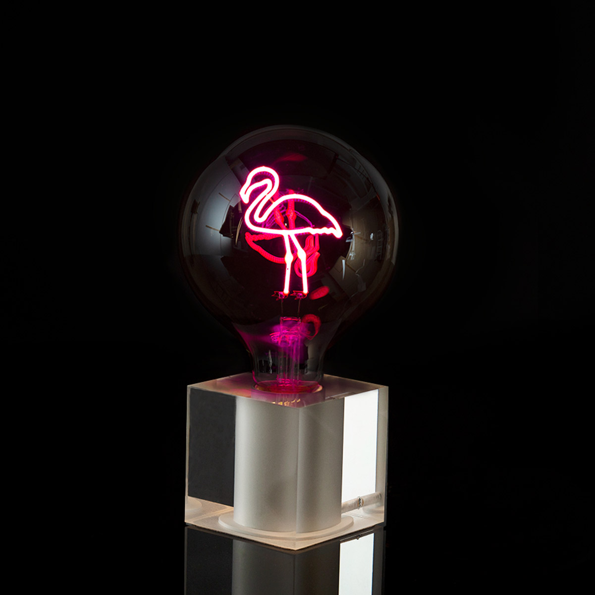 Sompex Cubic Tischleuchte Acryl, mit Motiv Leuchtmittel, Flamingo (©Leuchtenland.com)