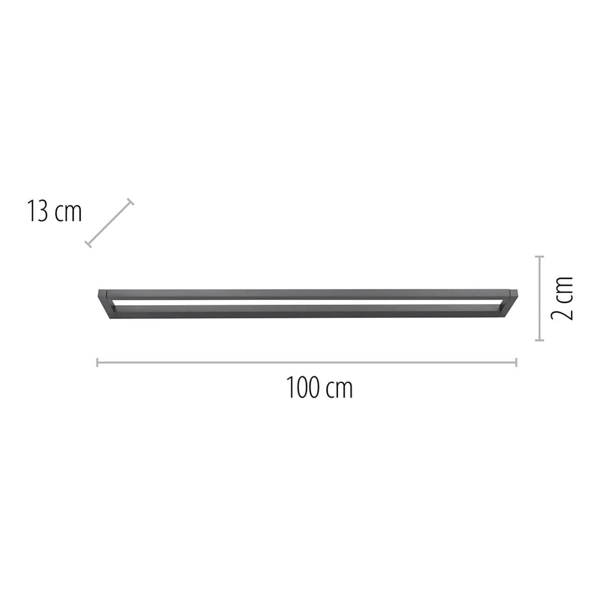 Neuhaus PURE Puro LED Wandleuchte, Länge: 100 cm, Maßzeichnung