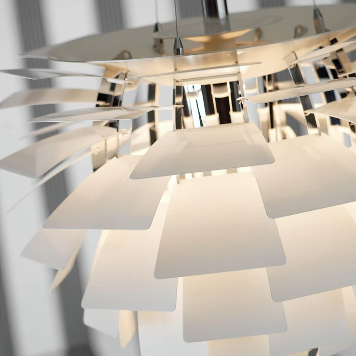 Louis Poulsen PH Artichoke 480 Pendelleuchte, Ø: 48 cm, weiß / Chrom