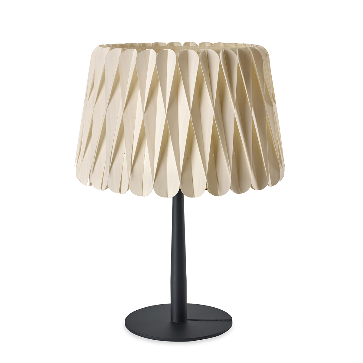 LZF Lamps Lola Medium Tischleuchte, mattschwarz, Abverkaufsware (OVP geöffnet), Schirm: elfenbeinweiß