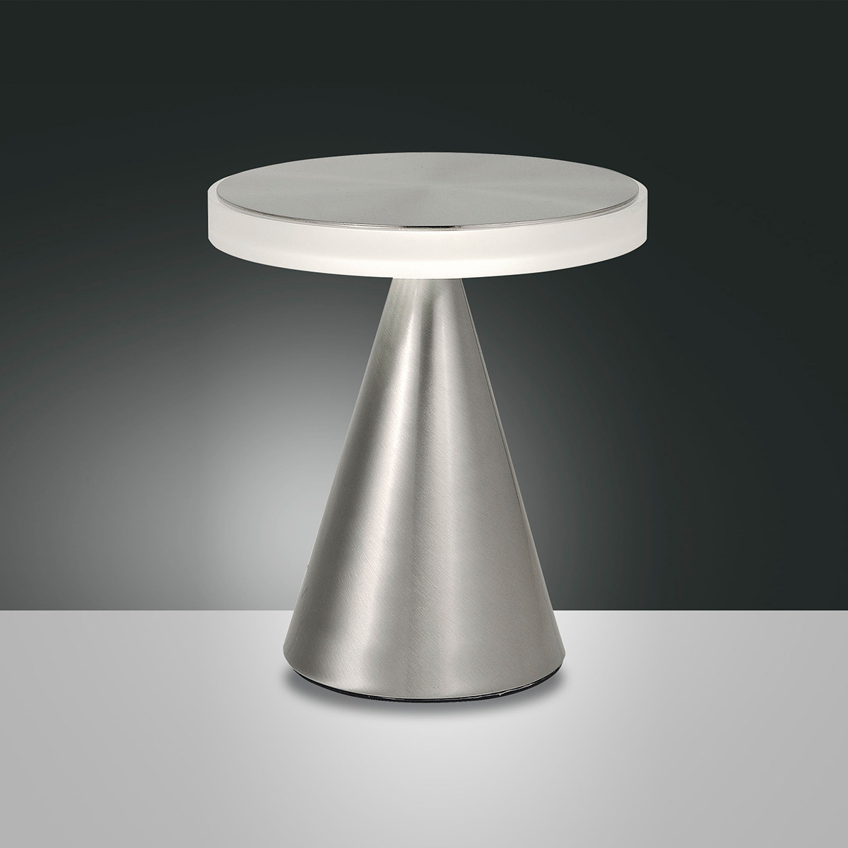 Fabas Luce Neutra 3386-35 LED Tischleuchte, Rückläufer, Nickel satiniert