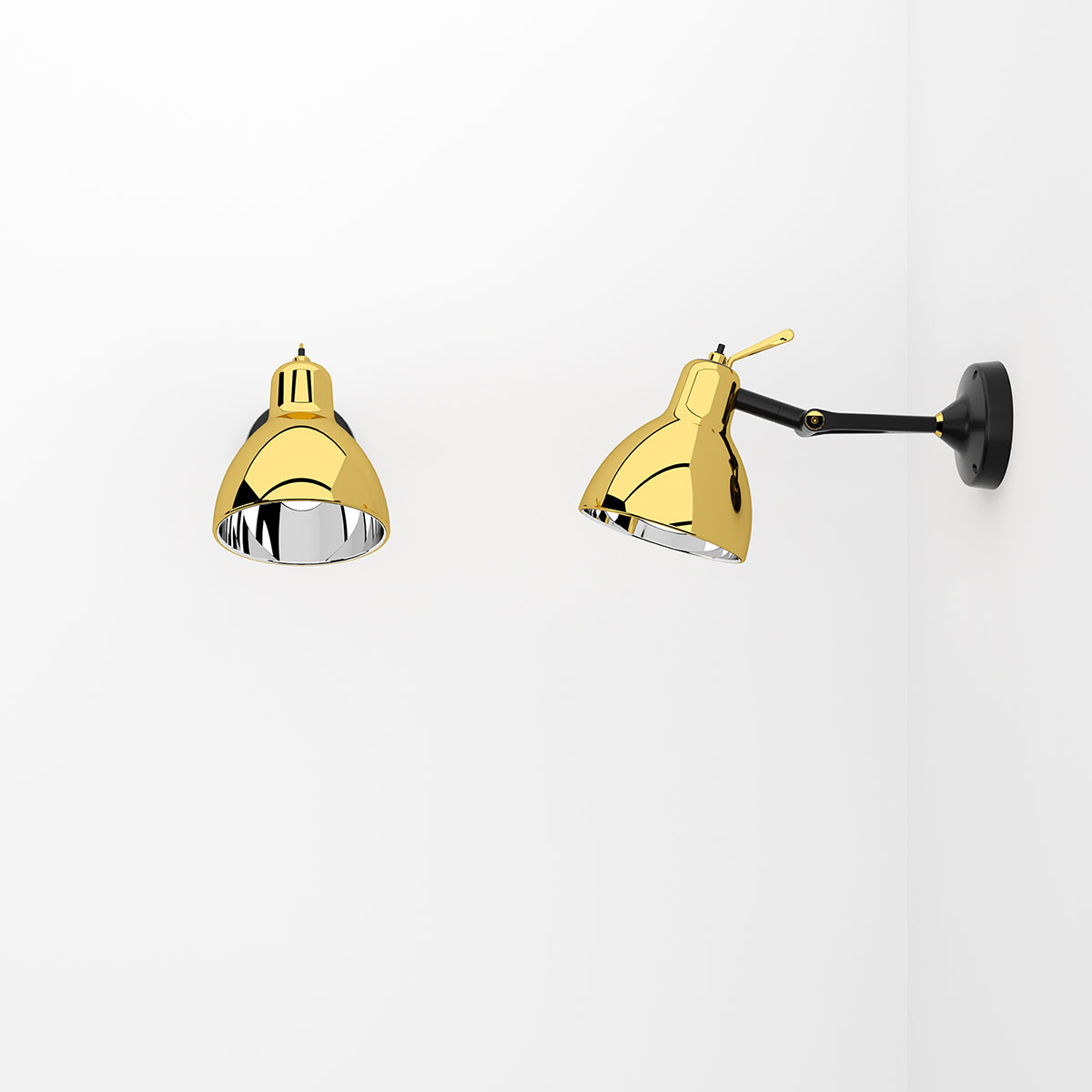 Rotaliana Luxy Glam H0 Wandleuchte, schwarz metallic / Gold glänzend