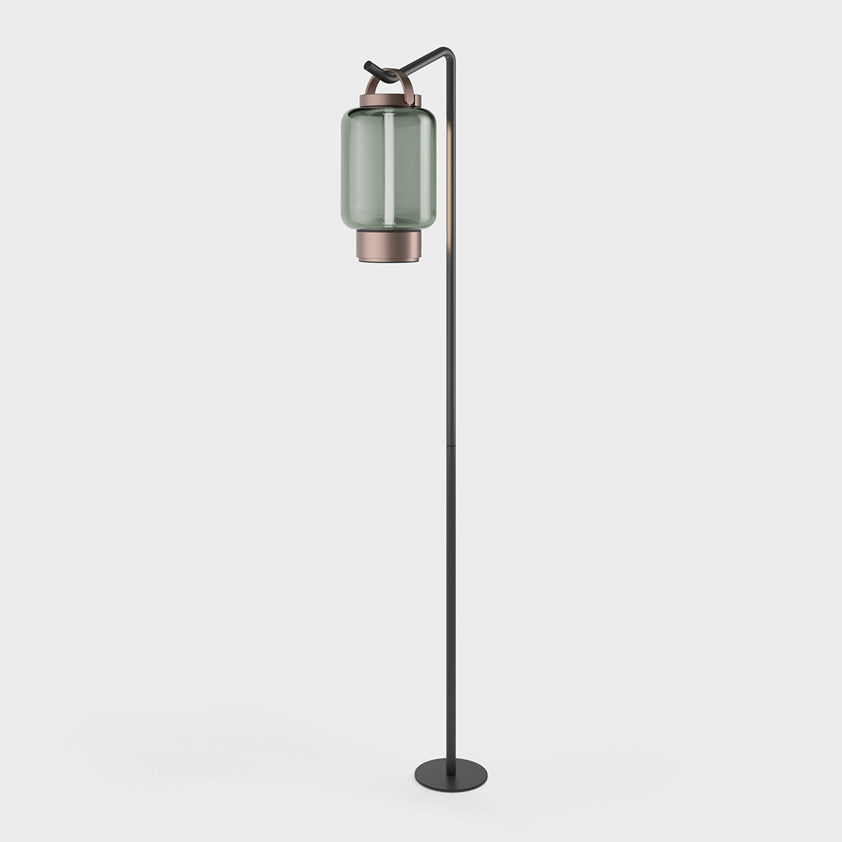 IP44.DE Qu LED Akkuleuchte mit Pin Erdspieß, bright bronze (Bronze), Glas: Jade