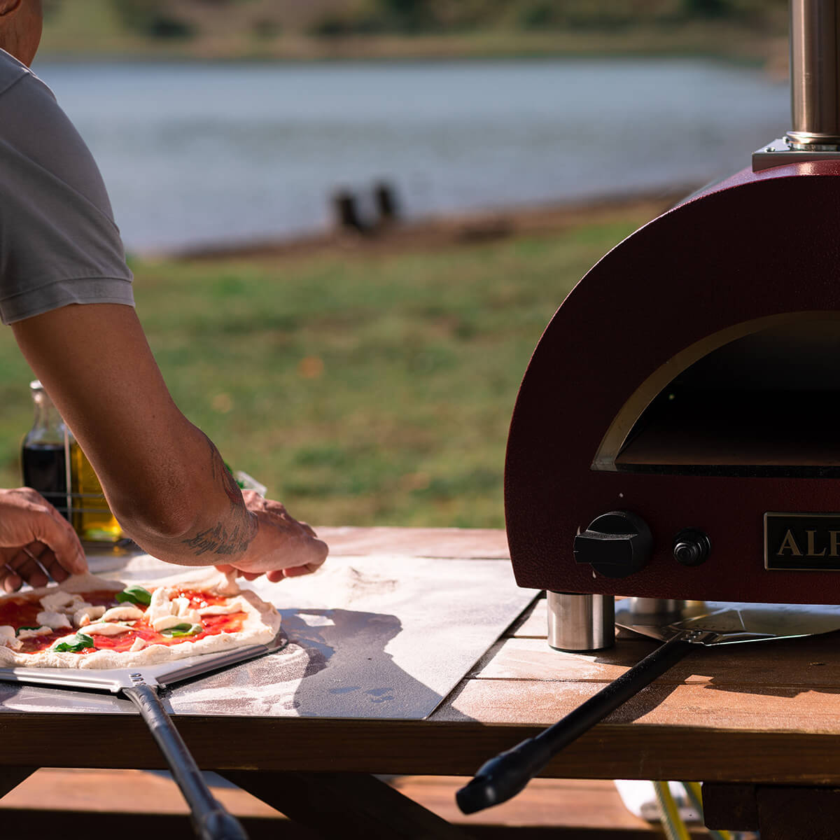Alfa Forni Pizza Schaufel Set Medium, 2er-Set, Aluminium / Edelstahl, Pizzaschaufel