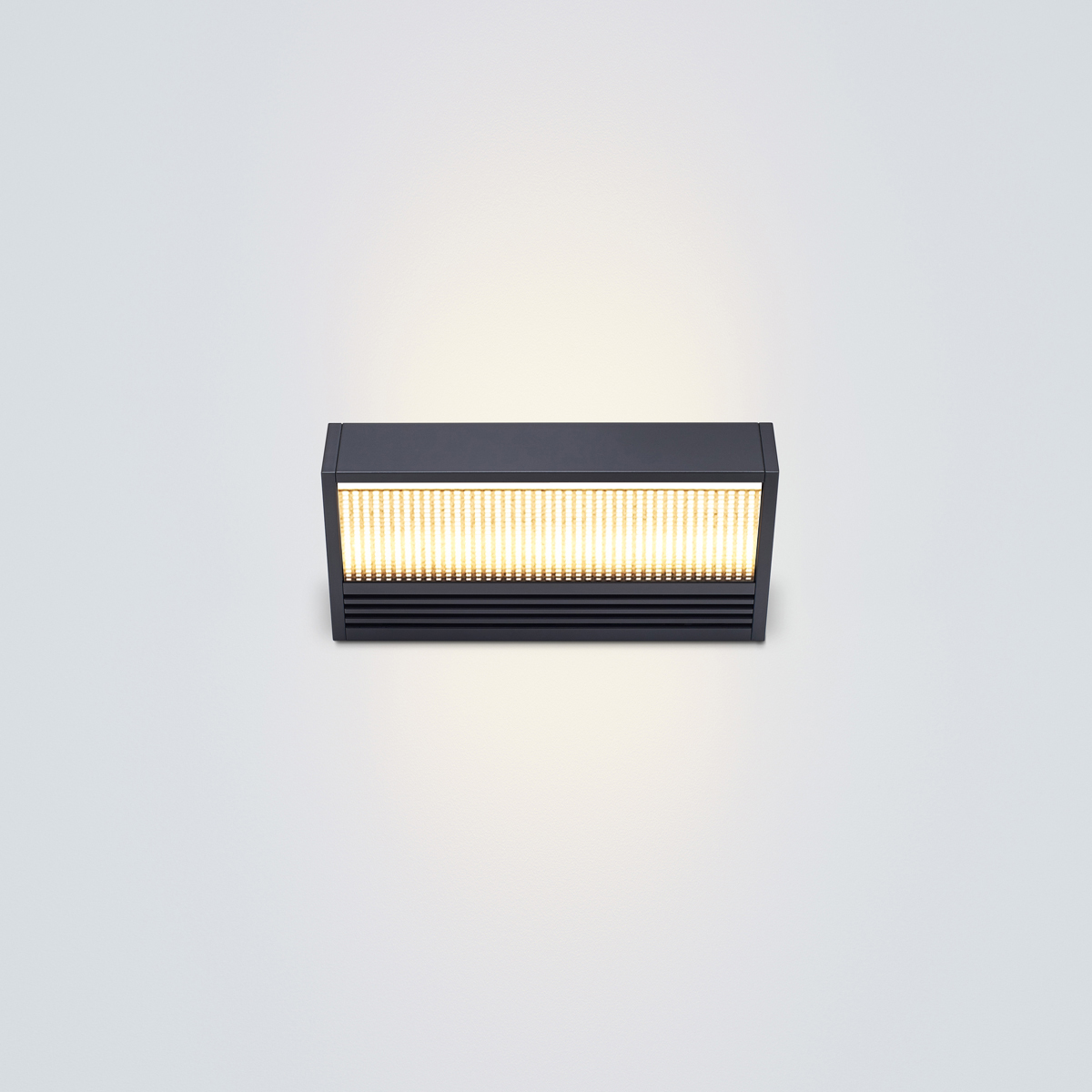 Serien Lighting SML LED Wall S, schwarz lackiert, 3000K, Gläser: satinée / Raster