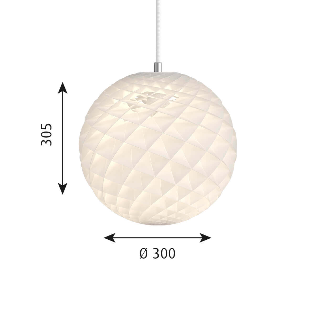 Louis Poulsen Patera Pendelleuchte, Ø: 30 cm, Maßzeichnung