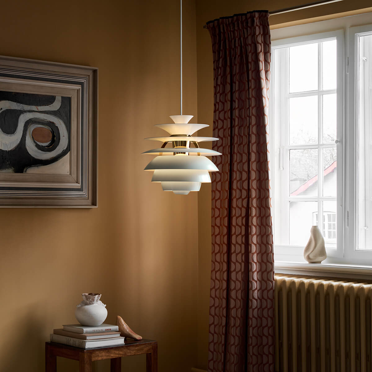 Louis Poulsen PH Snowball Pendelleuchte, Dusty green / Messing