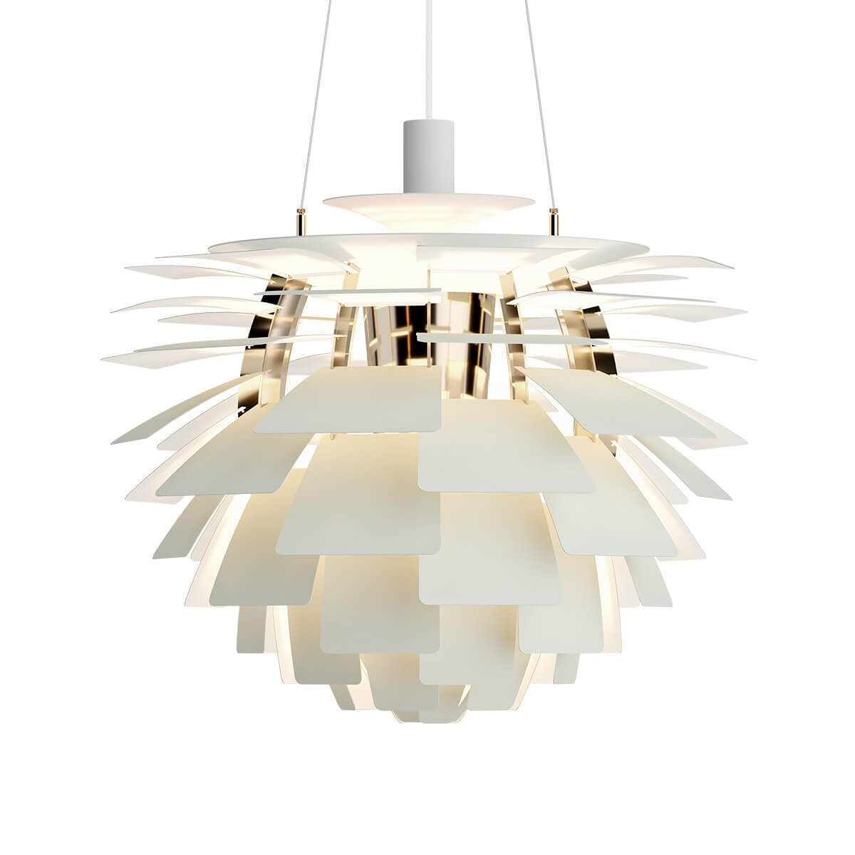 Louis Poulsen PH Artichoke 600 Pendelleuchte, Ø: 60 cm, Dusty green / Messing