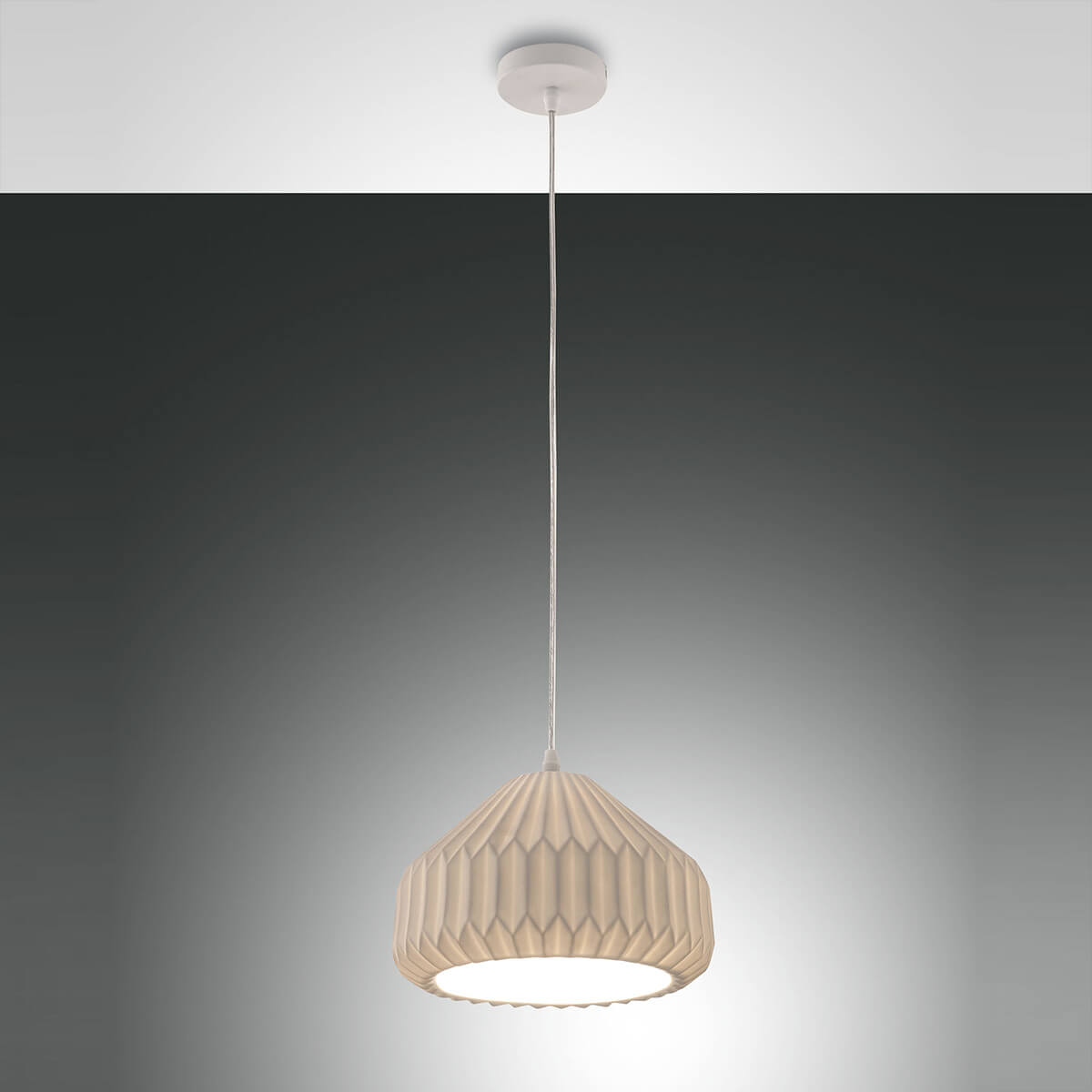 Fabas Luce Vigor Pendelleuchte, Auslaufmodell, Keramik weiß