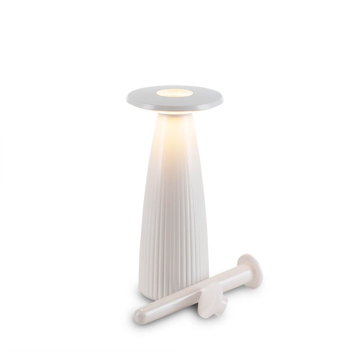 Sigor Nuflair LED Akkuleuchte & Vase, schneeweiß, inkl. Vaseneinsatz und Kappe (©Leuchtenland.com)