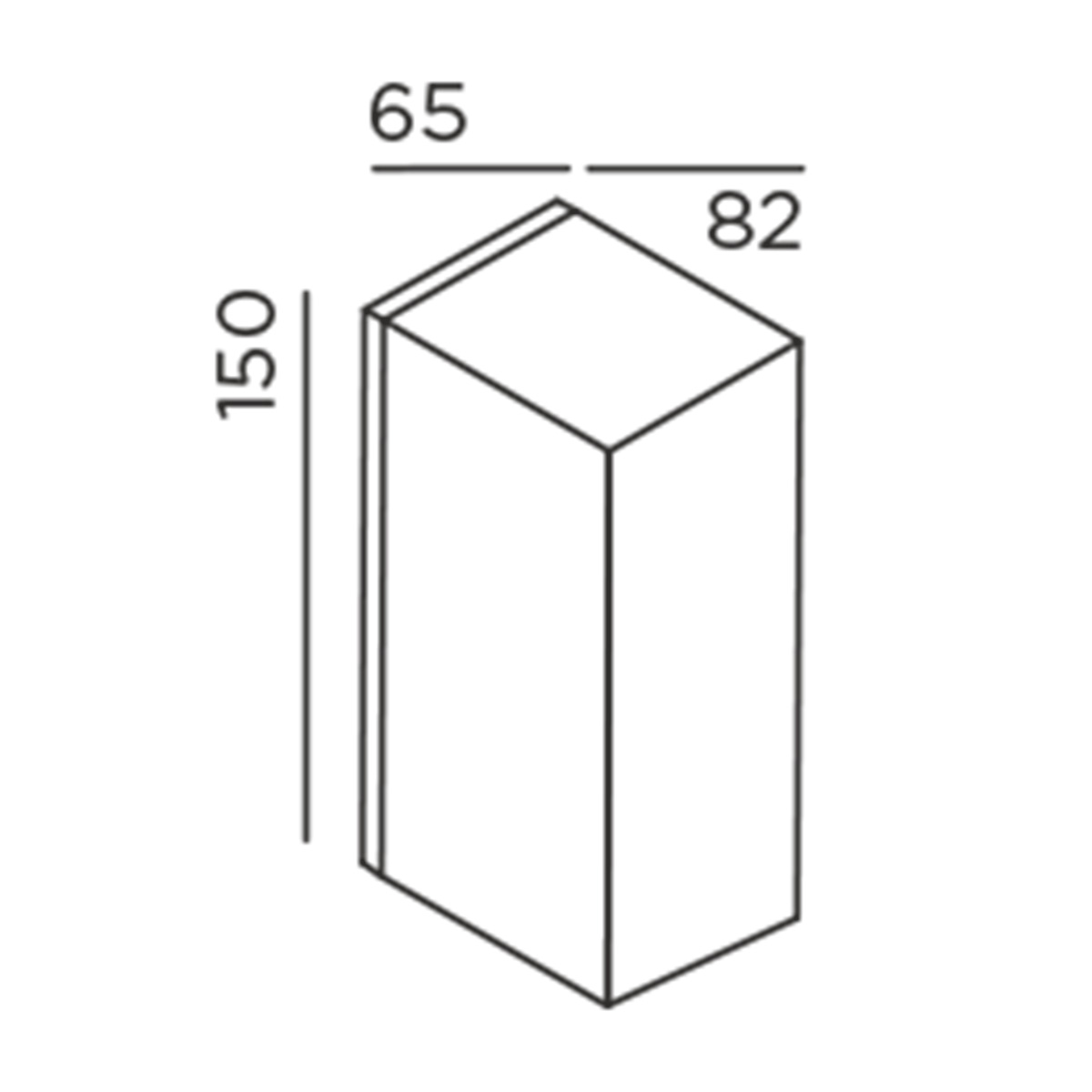 IP44.DE Iem.2 Down LED Außenwandleuchte, Maßzeichnung