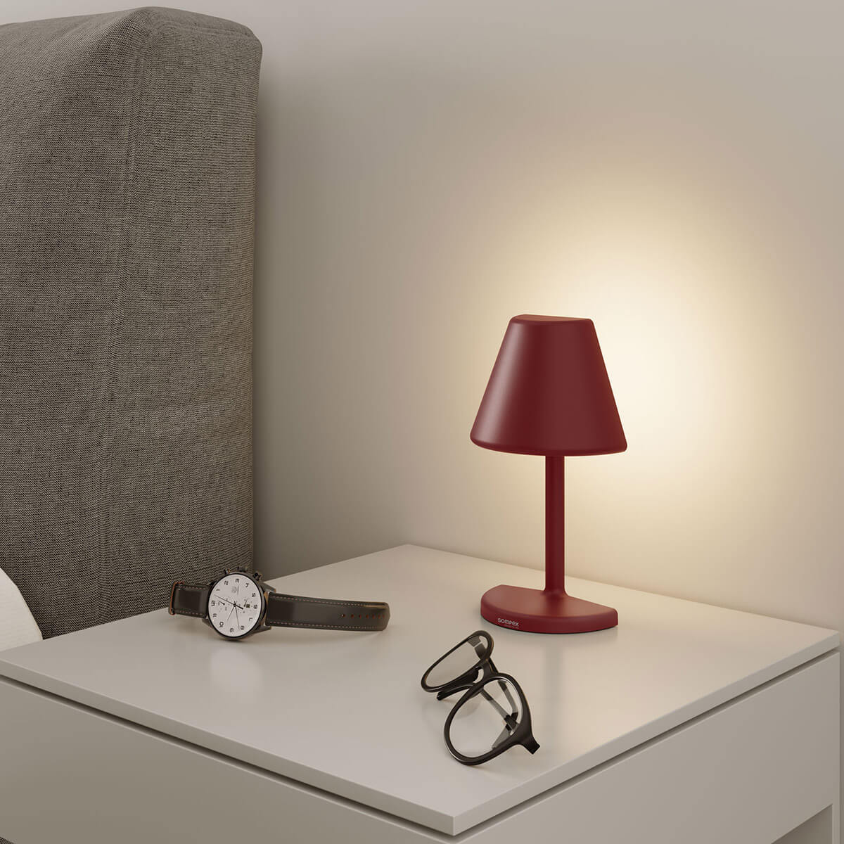Sompex Twin LED Akkuleuchte, rot