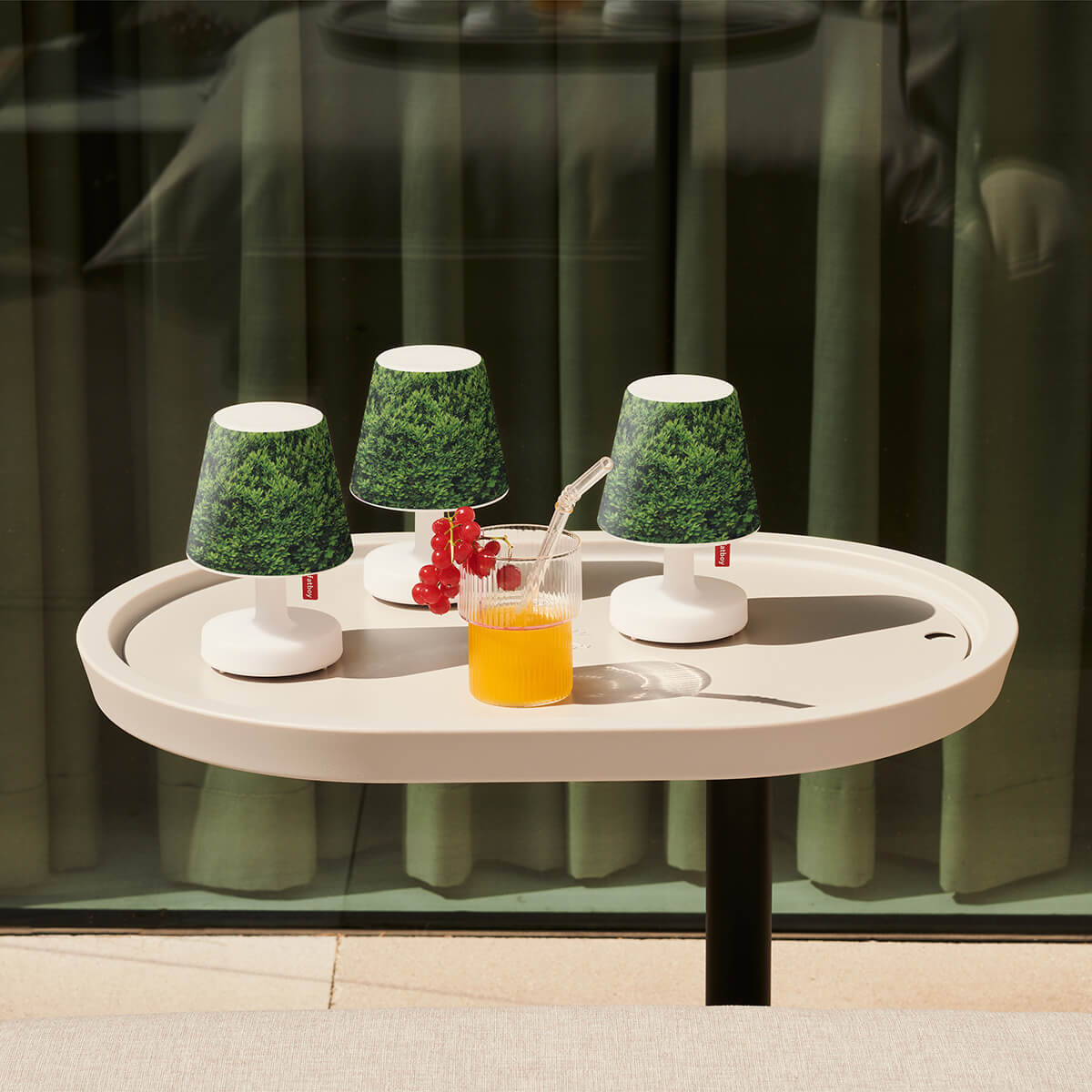 Fatboy Edison the Mini LED Akkuleuchte, 3er-Set, mit Mini Cappie Set Buxus, grün