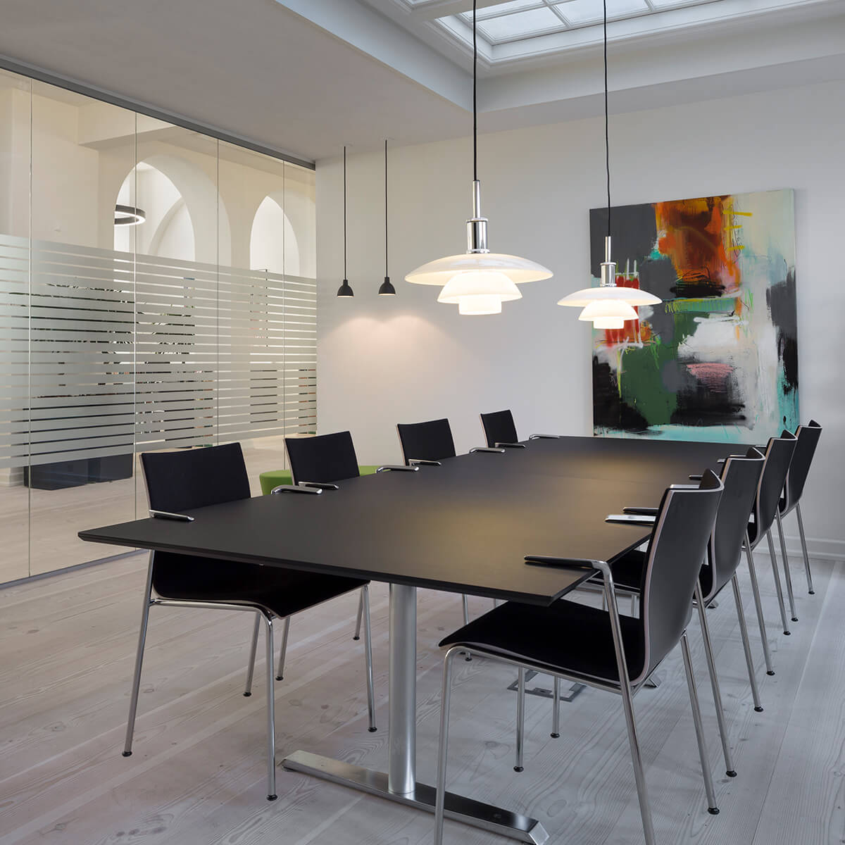 Louis Poulsen PH 4½-4 Glas Pendelleuchte, Chrom