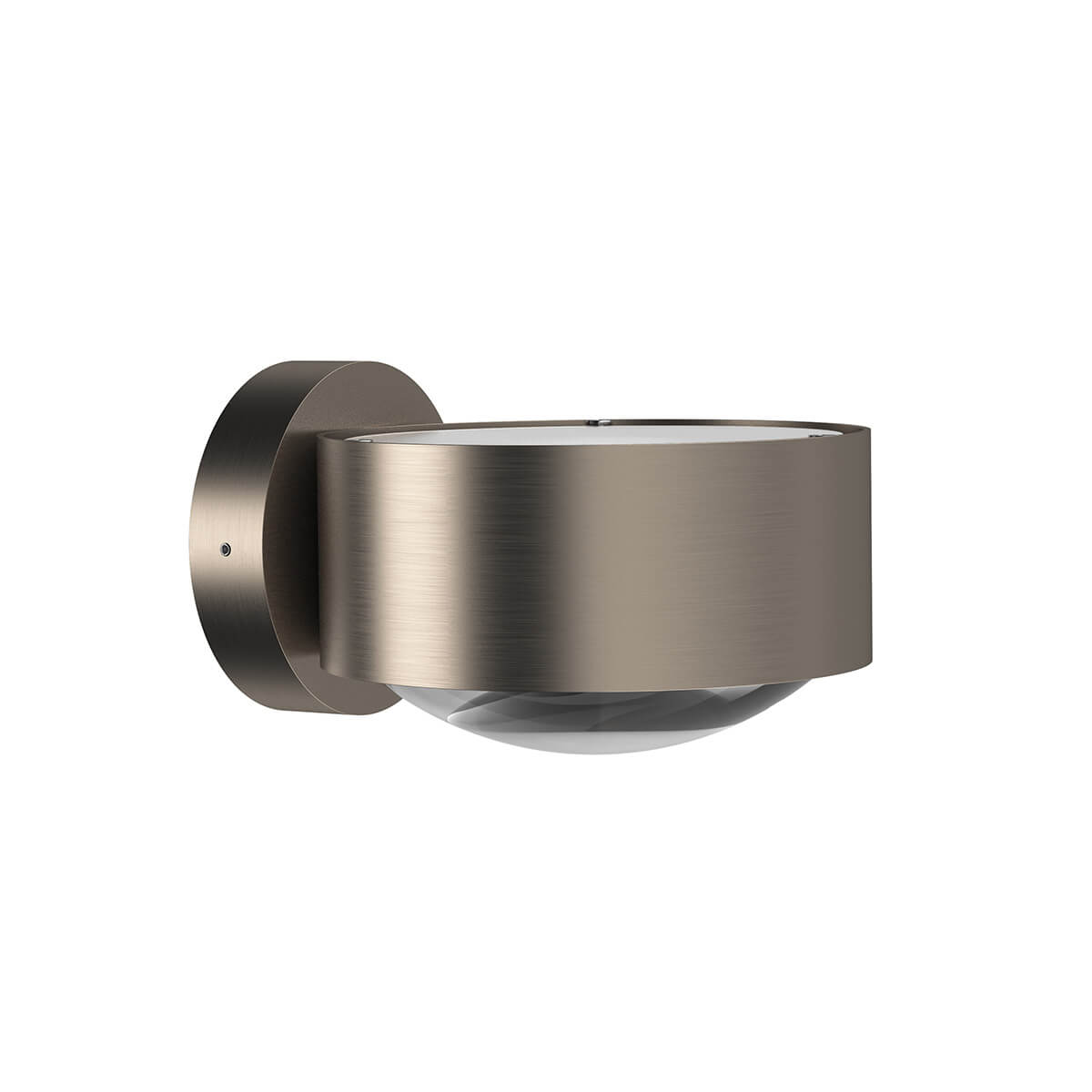 Top Light Puk Maxx Wall LED Wandleuchte, Gehäuse, Nickel matt, mit Linse klar / Glas satiniert (nicht inbegriffen)