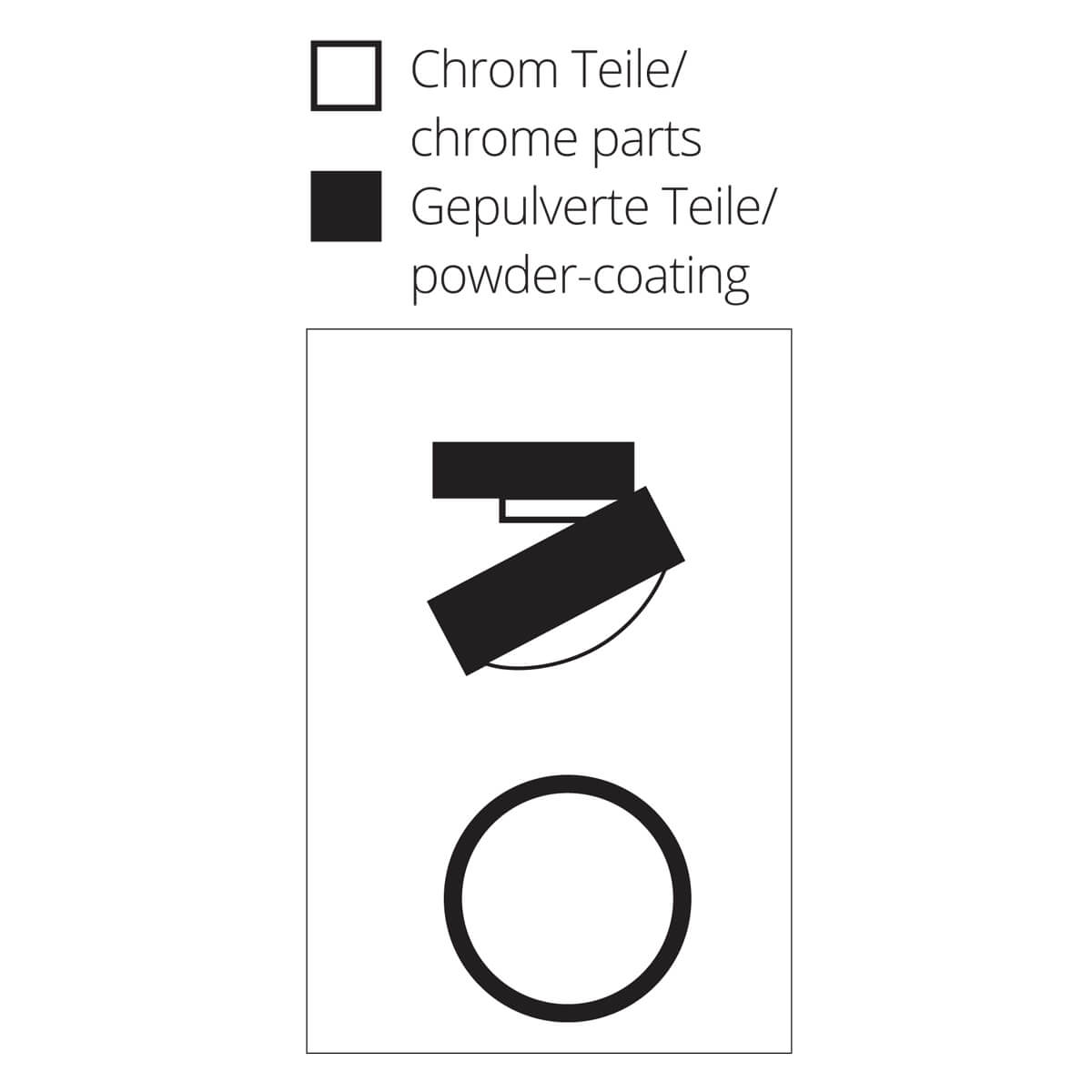 Top Light Puk Mini Move LED Deckenleuchte, Oberflächenbeschaffenheit der Bicolor-Versionen